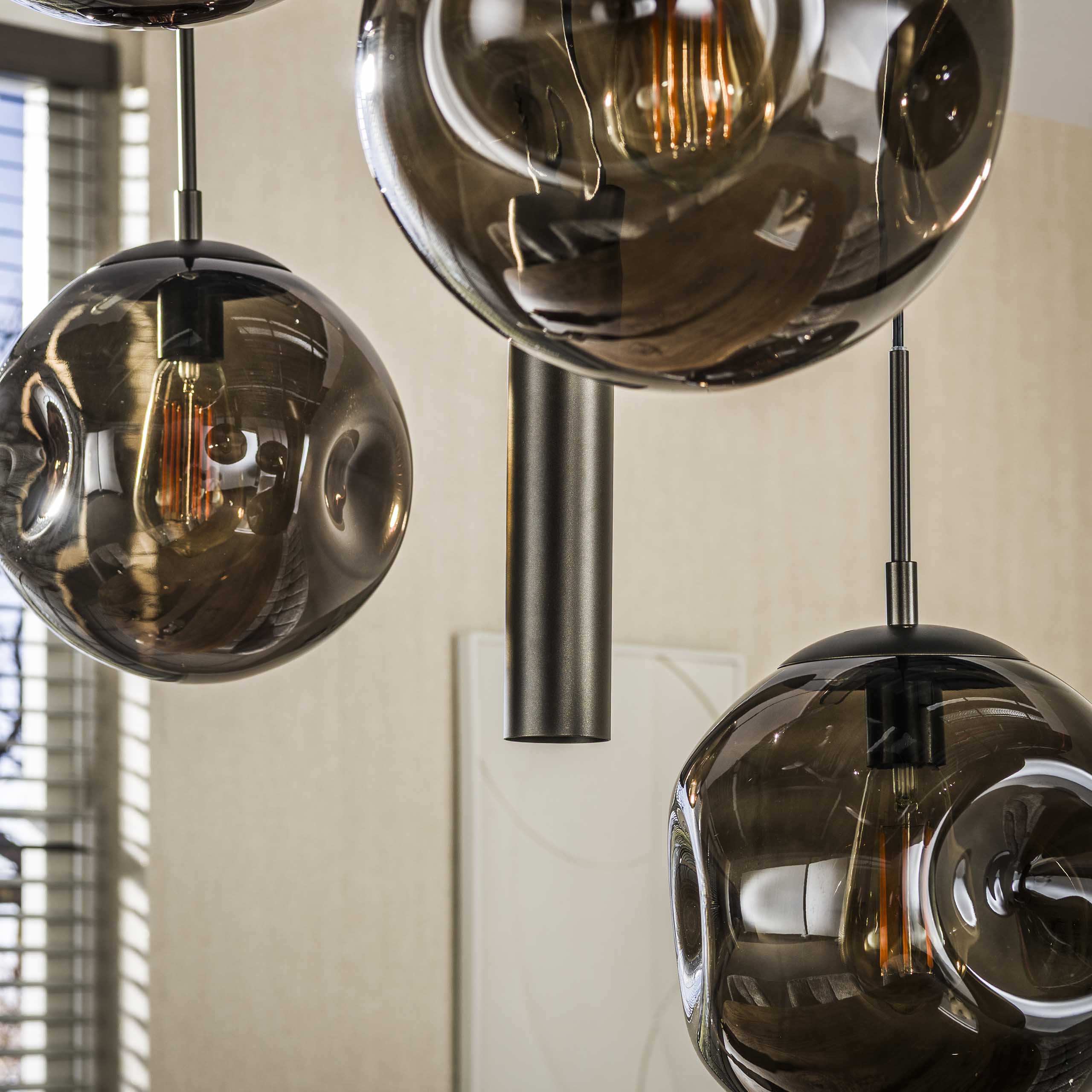 Hanglamp Stellar pendel 5+4-lichts / Sienna bruin – afbeelding 4