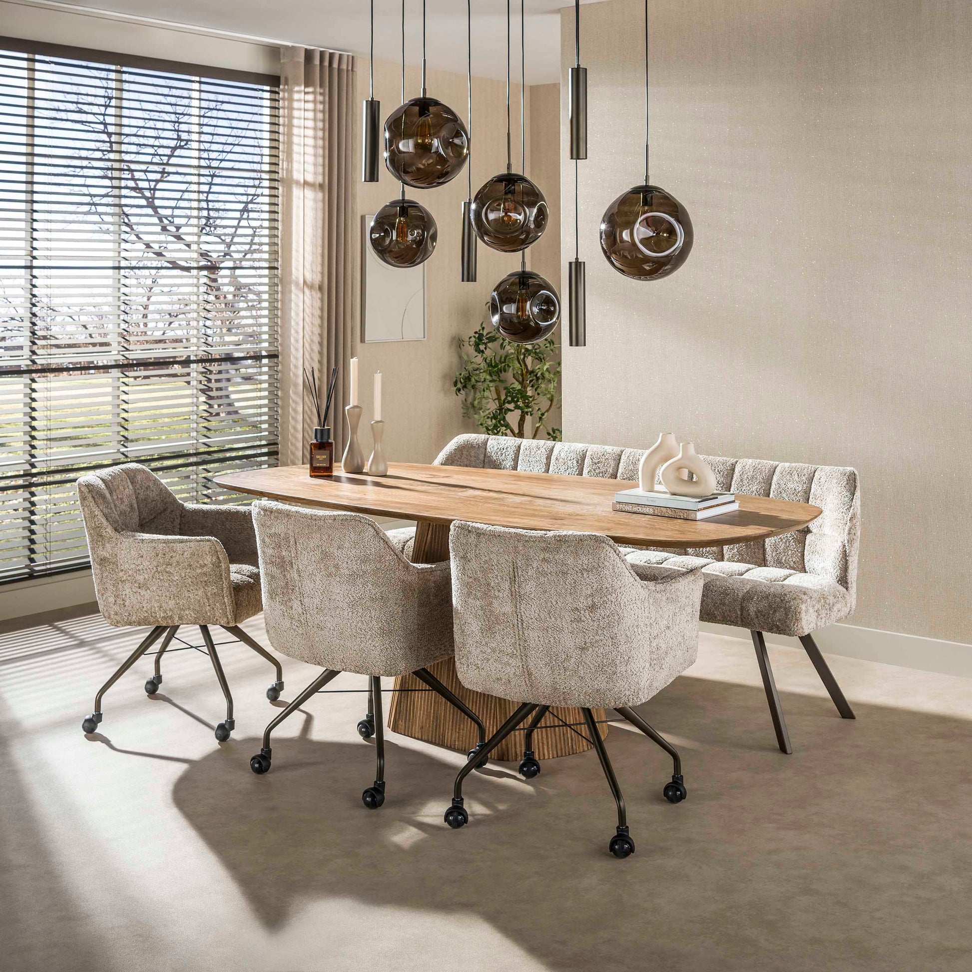 Hanglamp Stellar pendel 5+4-lichts / Sienna bruin – afbeelding 6