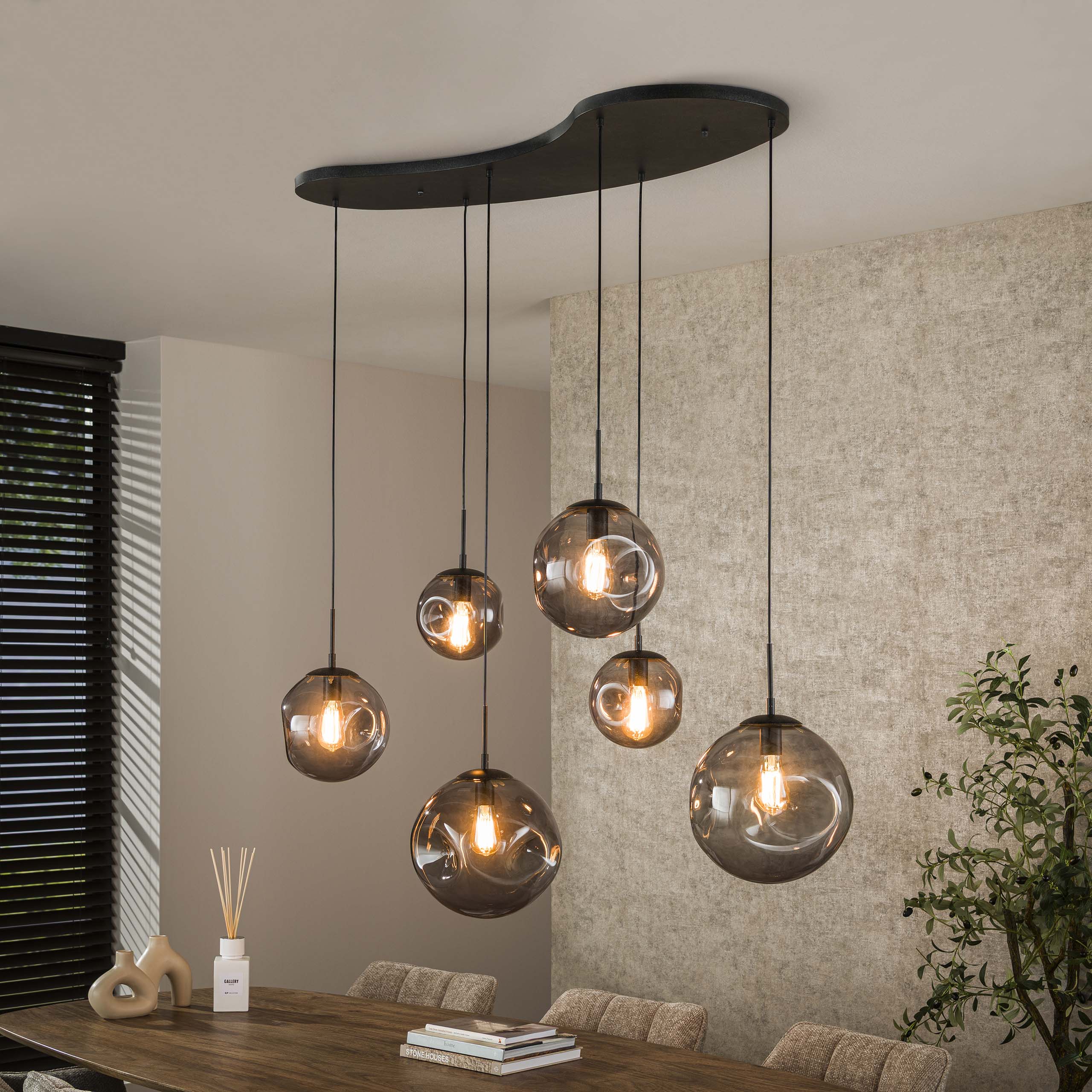 Hanglamp Stellar Black 6-lichts / Artic zwart – afbeelding 1