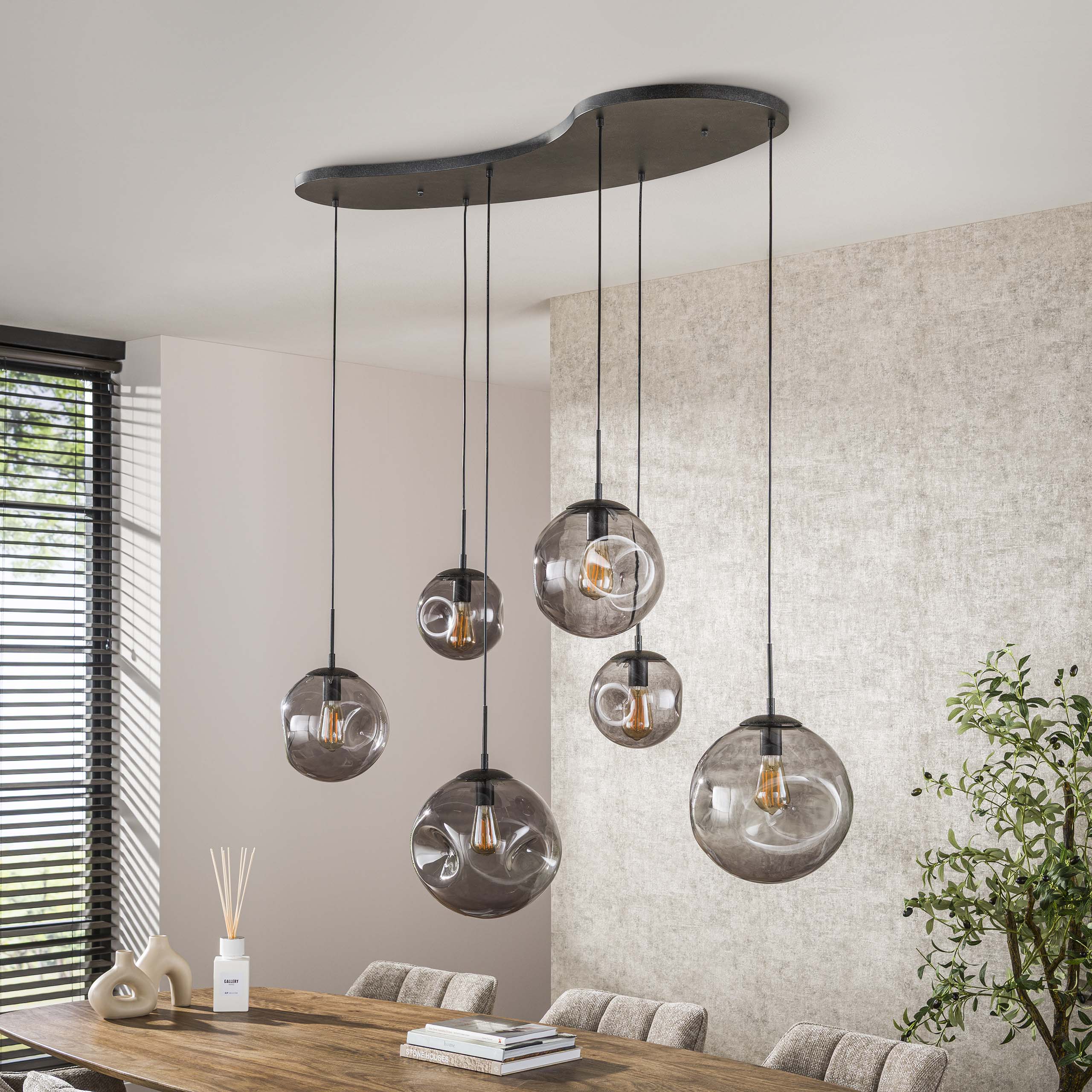 Hanglamp Stellar Black 6-lichts / Artic zwart – afbeelding 2