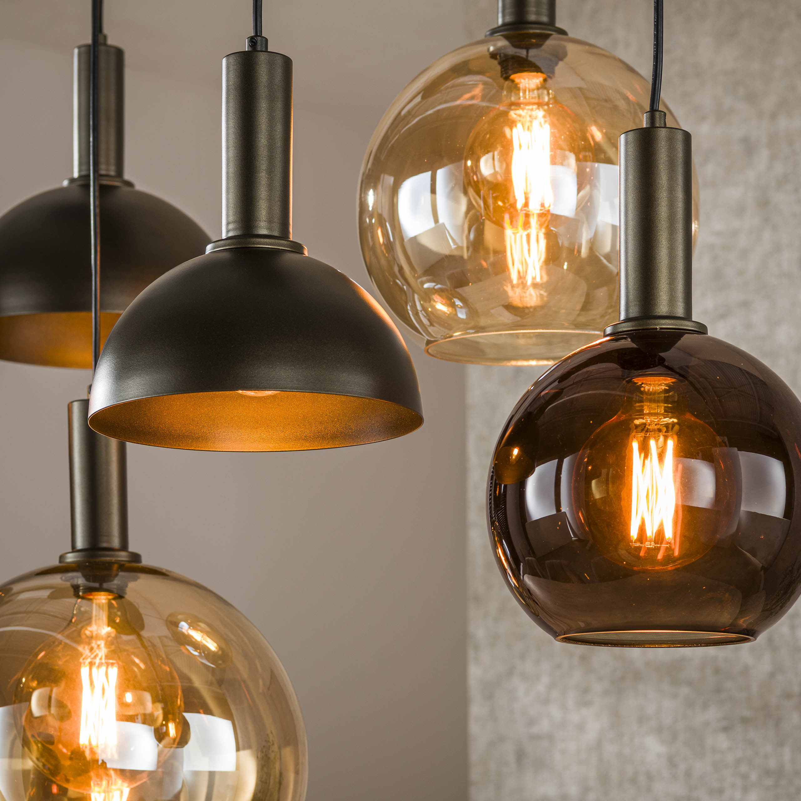 Hanglamp Cluster 4+3-lichts / Sienna bruin – afbeelding 3