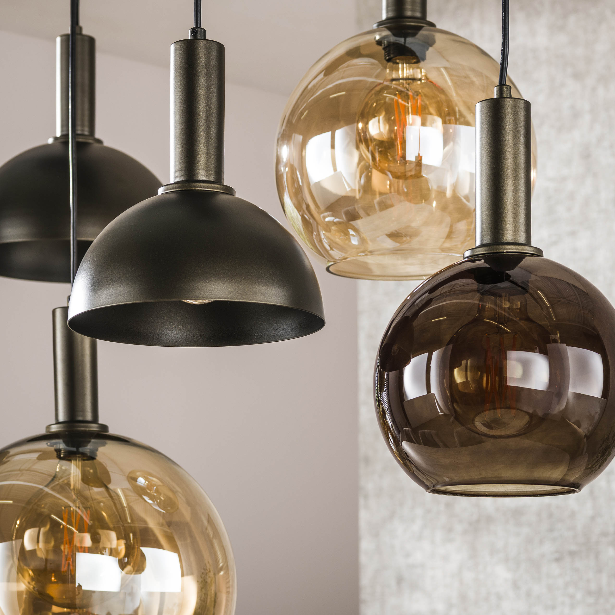 Hanglamp Cluster 4+3-lichts / Sienna bruin – afbeelding 4