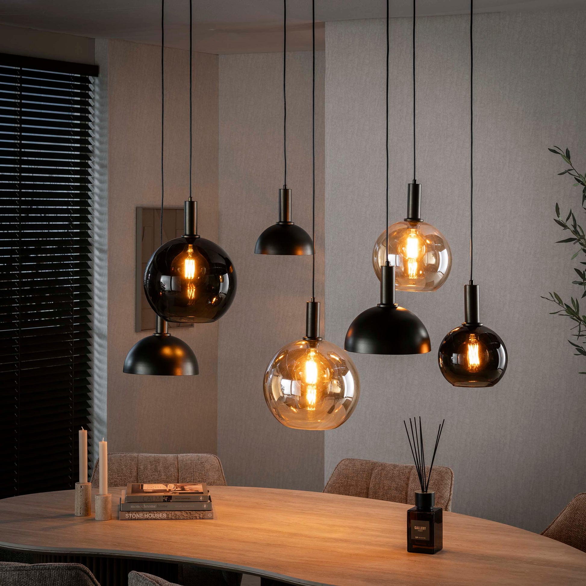 Hanglamp Cluster 4+3-lichts / Sienna bruin – afbeelding 6