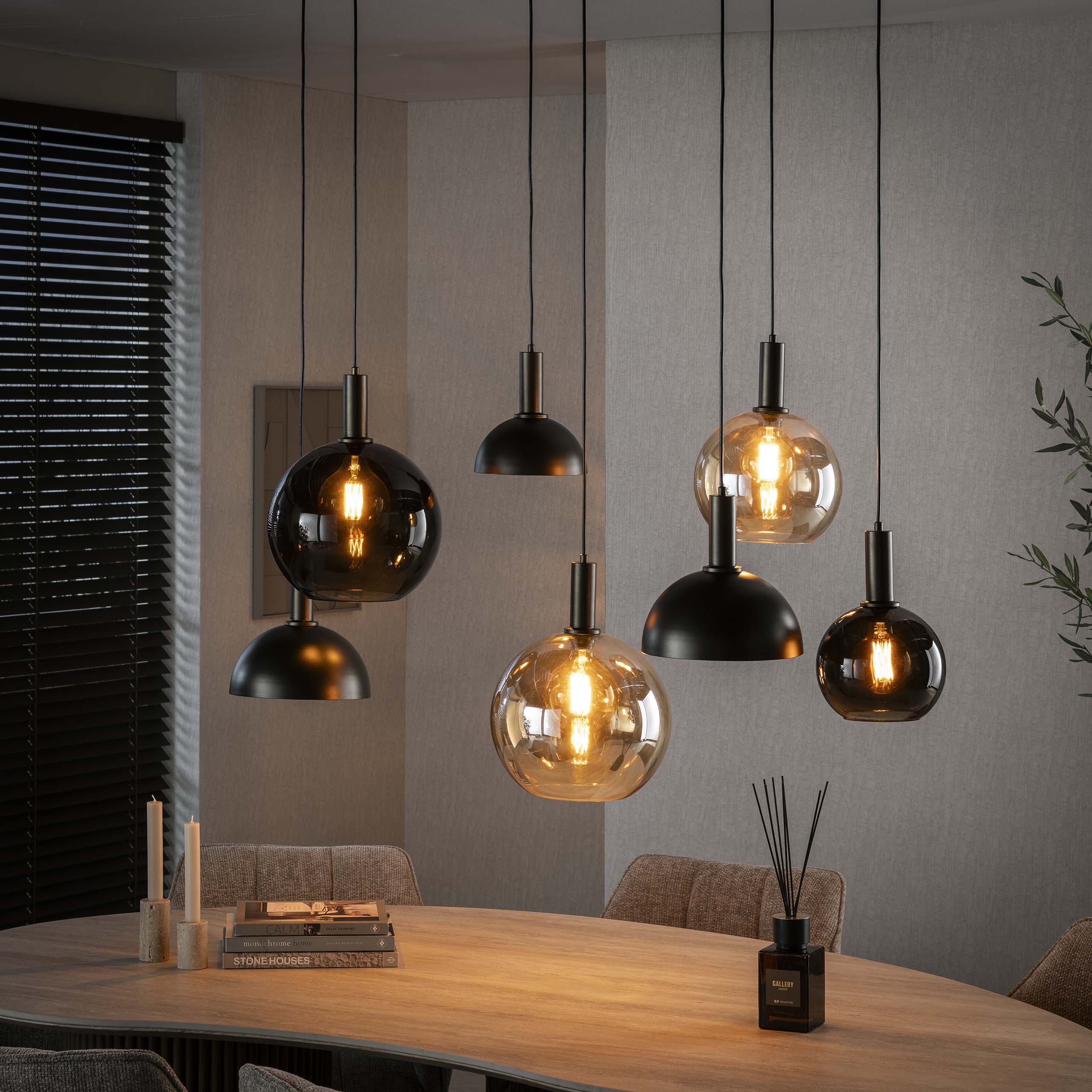 Hanglamp Cluster 4+3-lichts / Sienna bruin – afbeelding 6