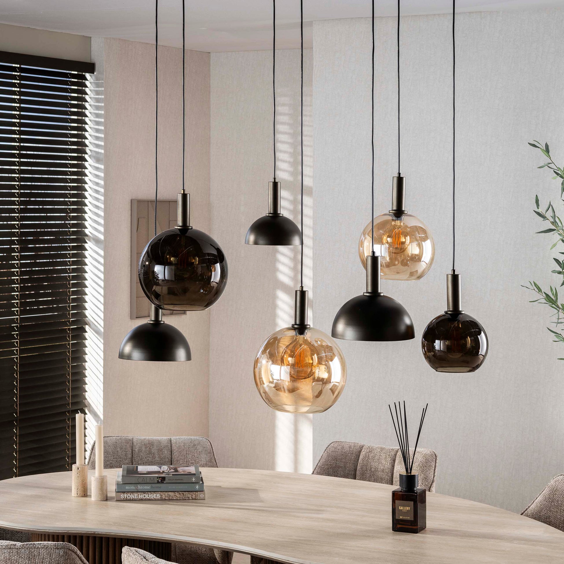 Hanglamp Cluster 4+3-lichts / Sienna bruin – afbeelding 7