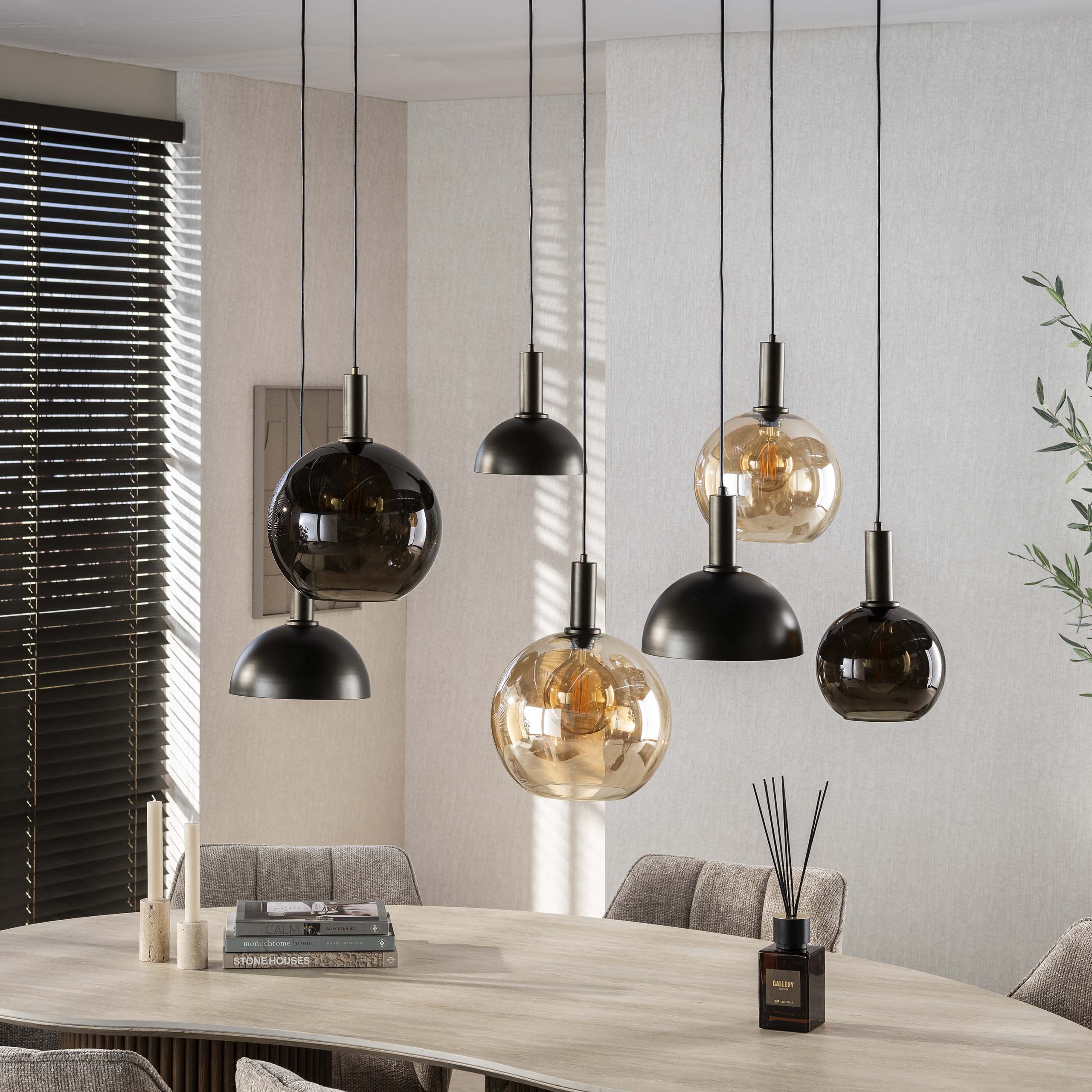 Hanglamp Cluster 4+3-lichts / Sienna bruin – afbeelding 7