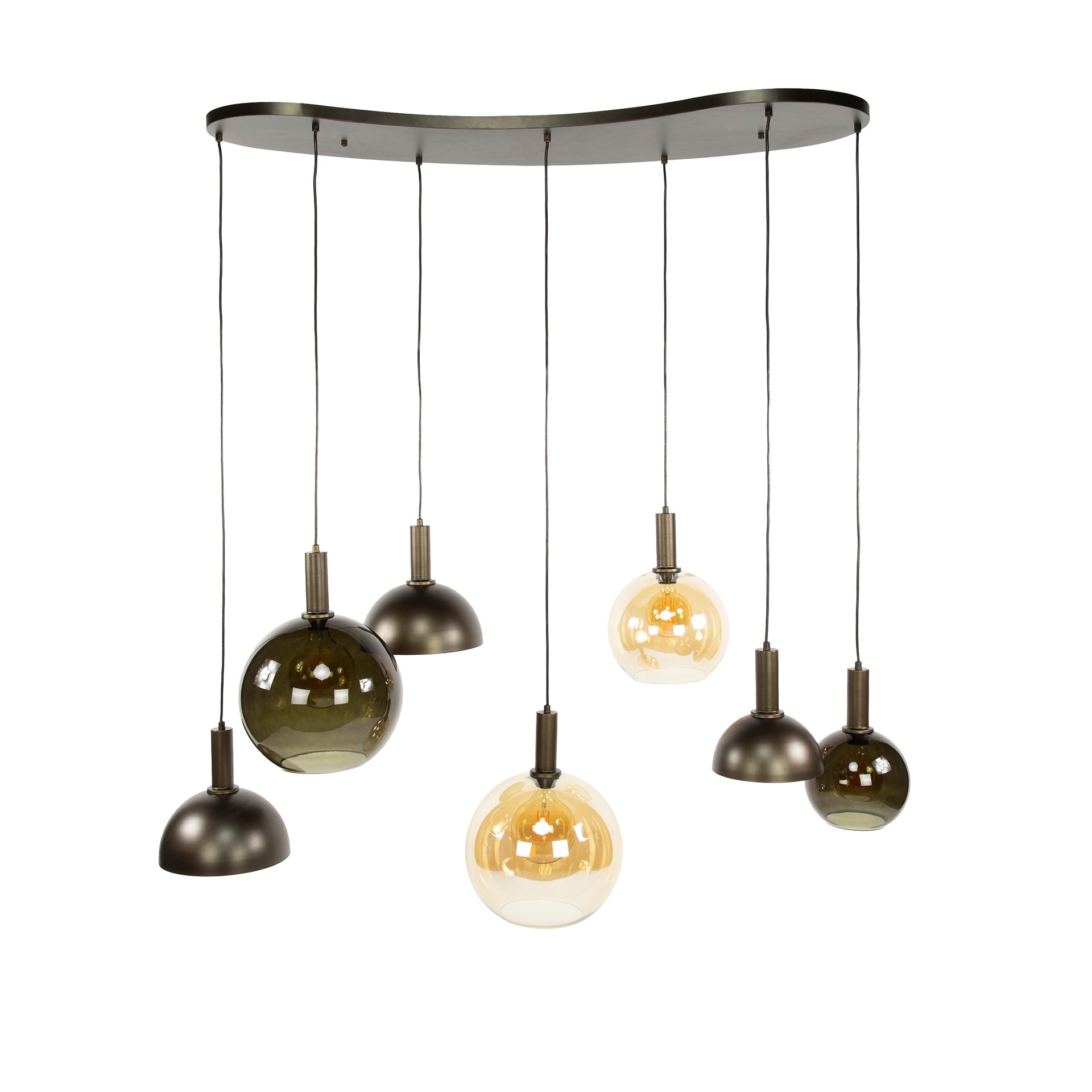 Hanglamp Cluster 4+3-lichts / Sienna bruin – afbeelding 8