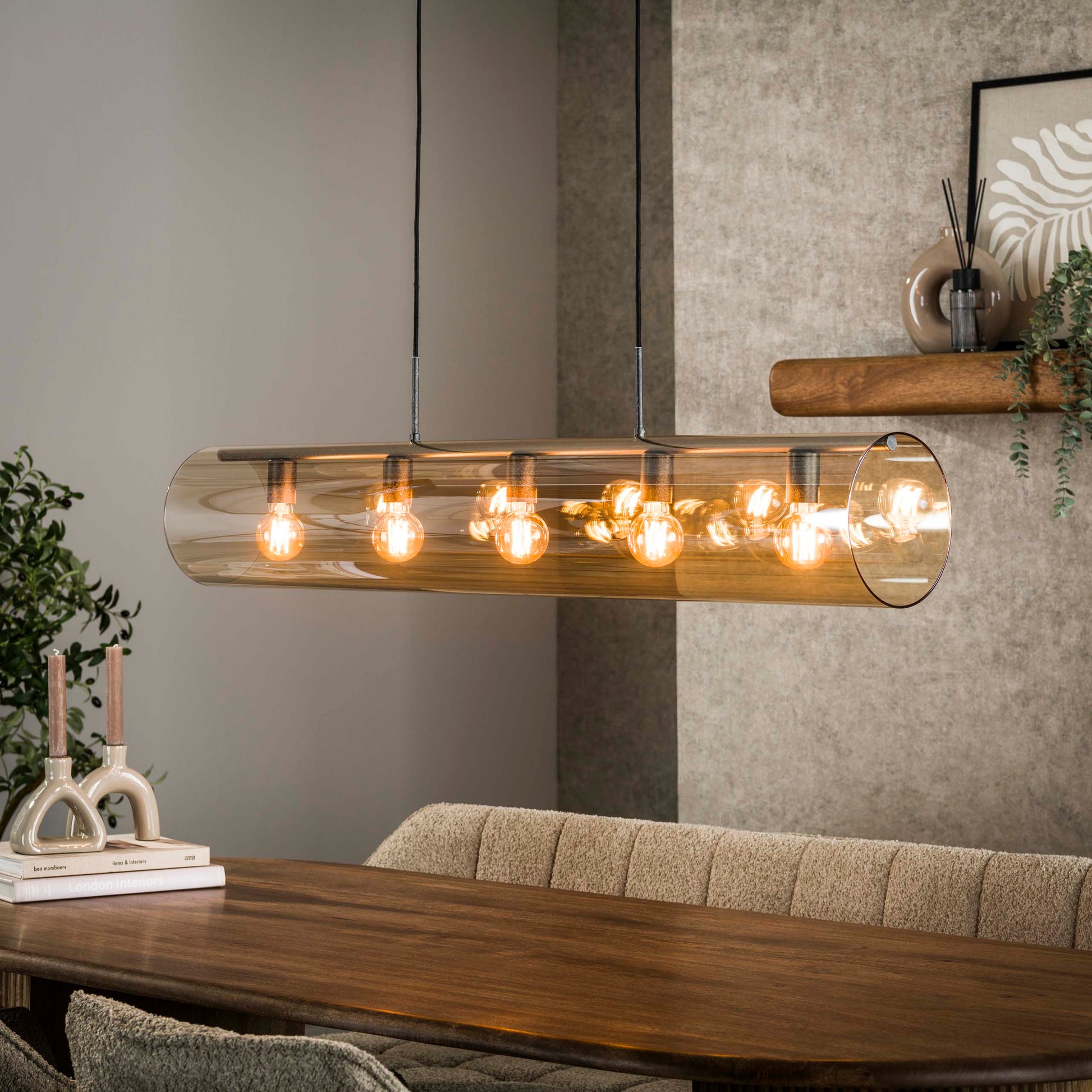 Hanglamp Tube Glass 5-lichts / Artic zwart – afbeelding 1