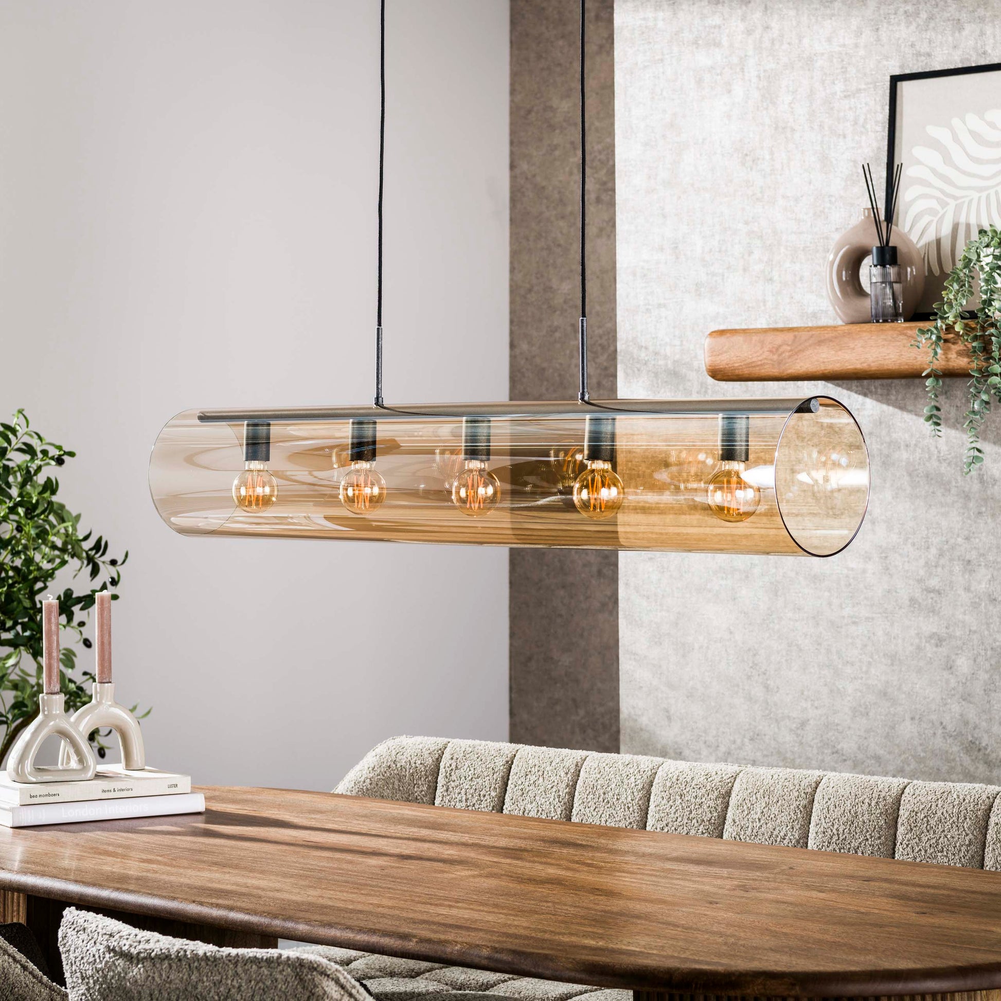Hanglamp Tube Glass 5-lichts / Artic zwart – afbeelding 2