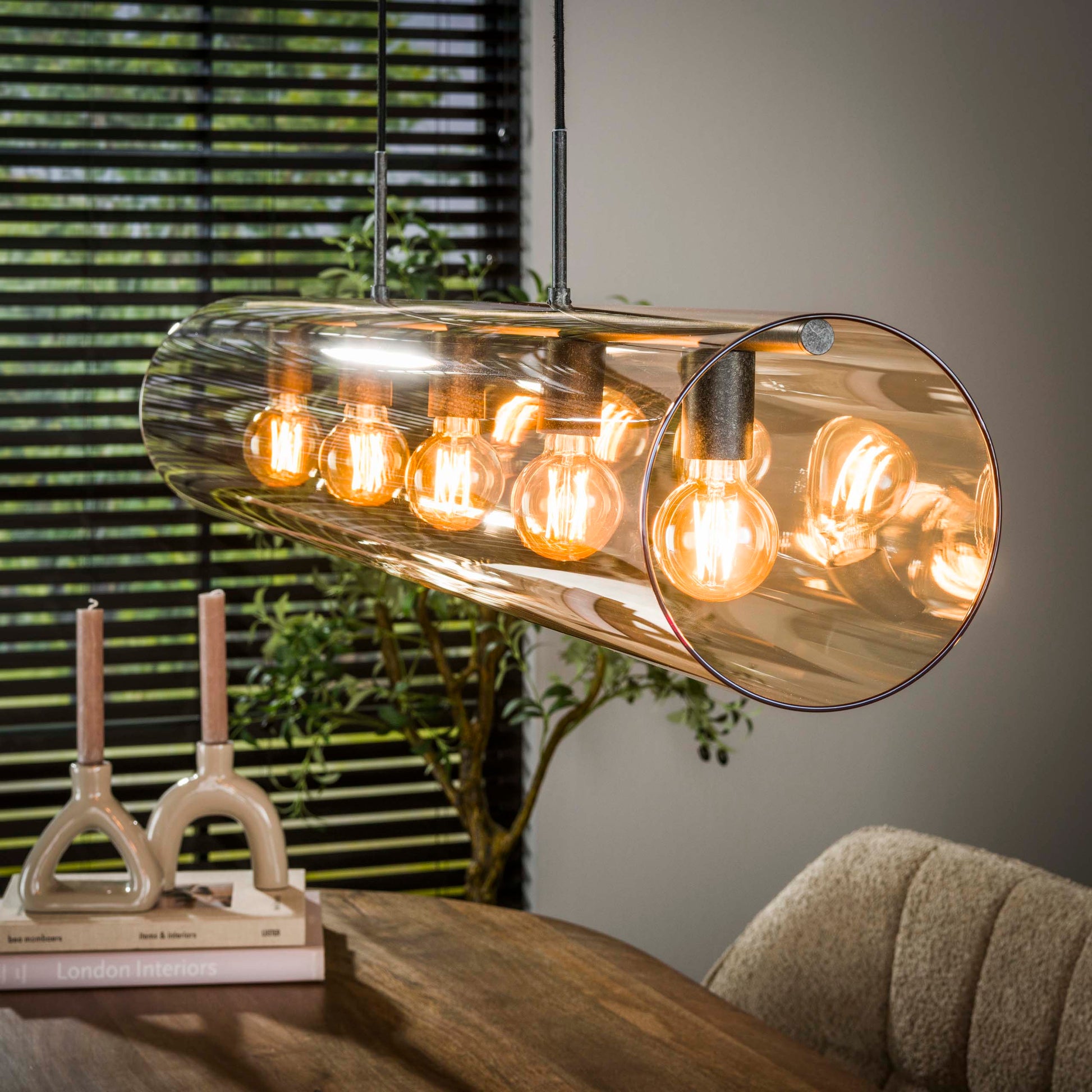 Hanglamp Tube Glass 5-lichts / Artic zwart – afbeelding 3