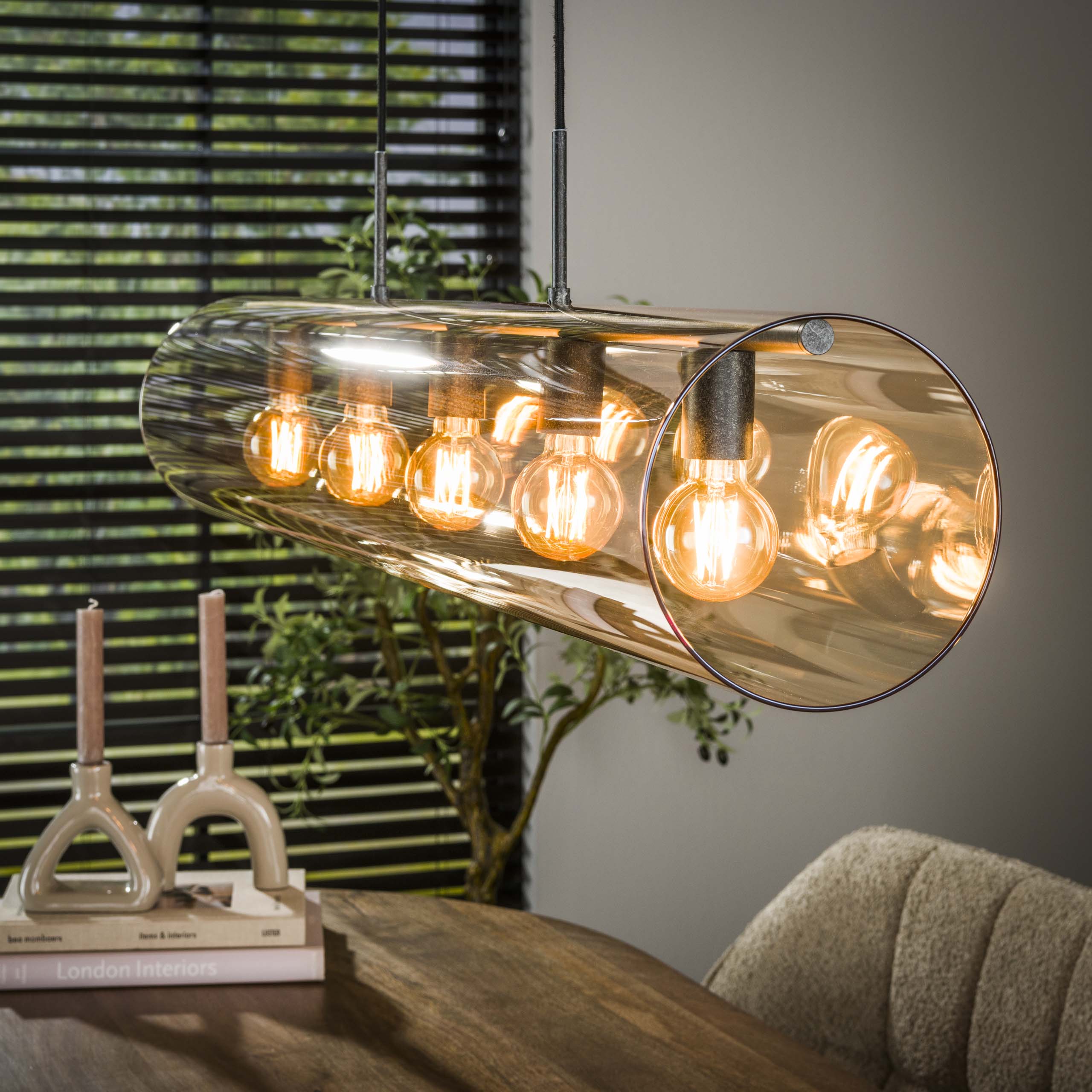 Hanglamp Tube Glass 5-lichts / Artic zwart – afbeelding 3
