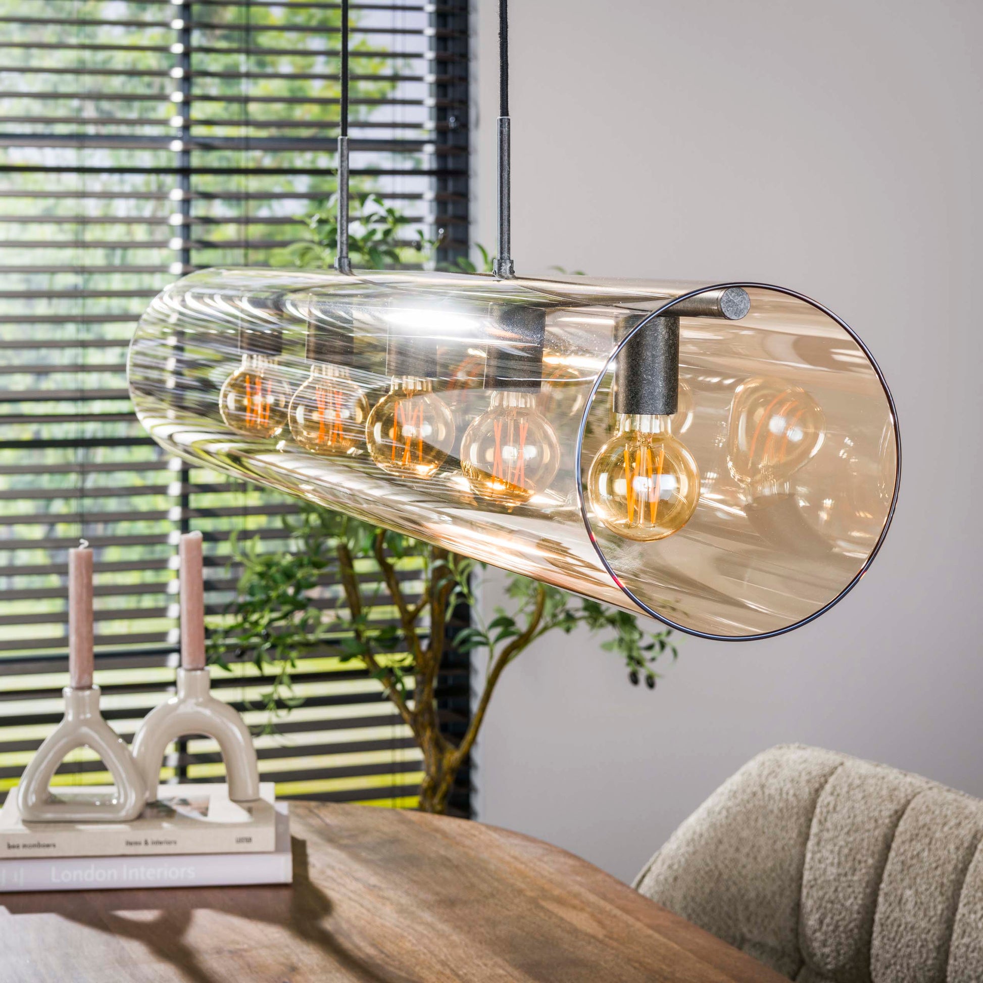 Hanglamp Tube Glass 5-lichts / Artic zwart – afbeelding 4