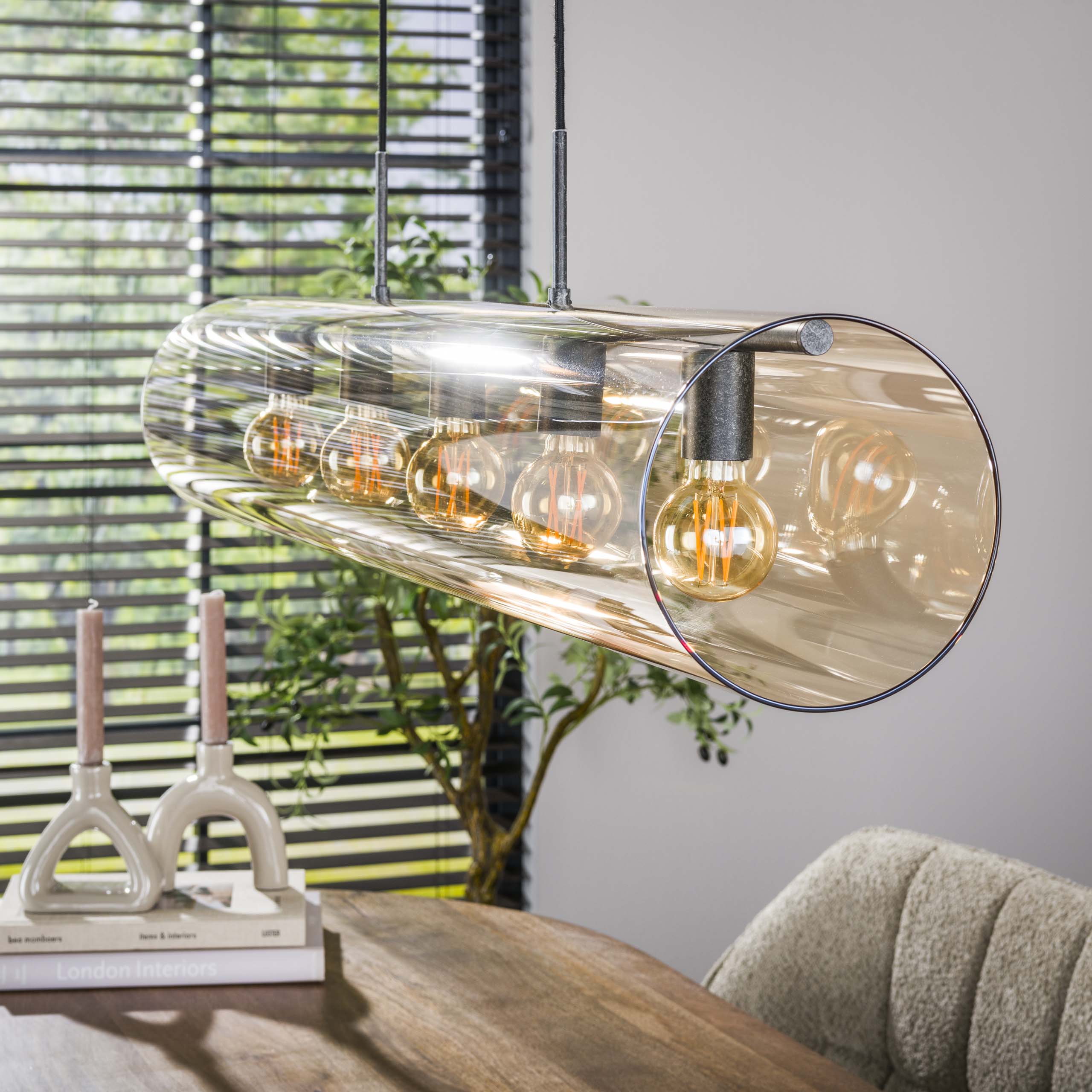 Hanglamp Tube Glass 5-lichts / Artic zwart – afbeelding 4