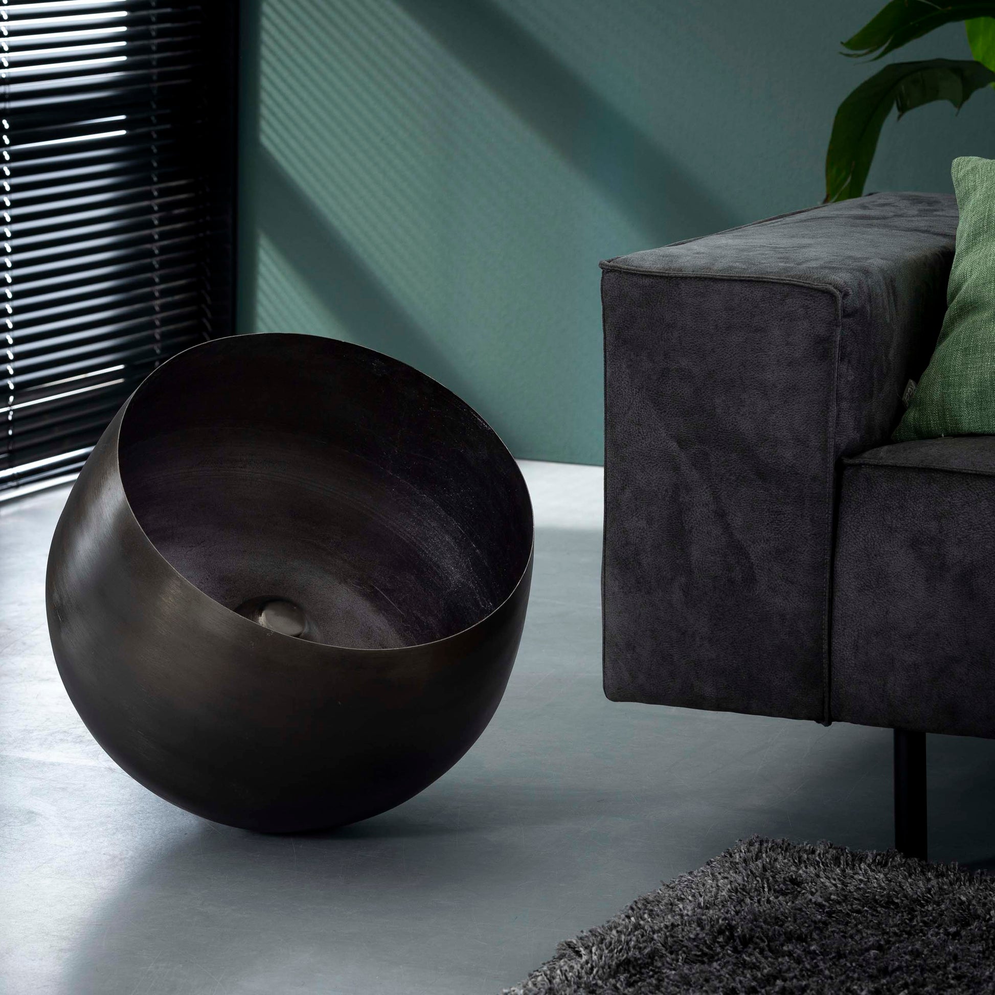Tafellamp Basket 1-lichts Ø50cm / Zwart nikkel – afbeelding 4