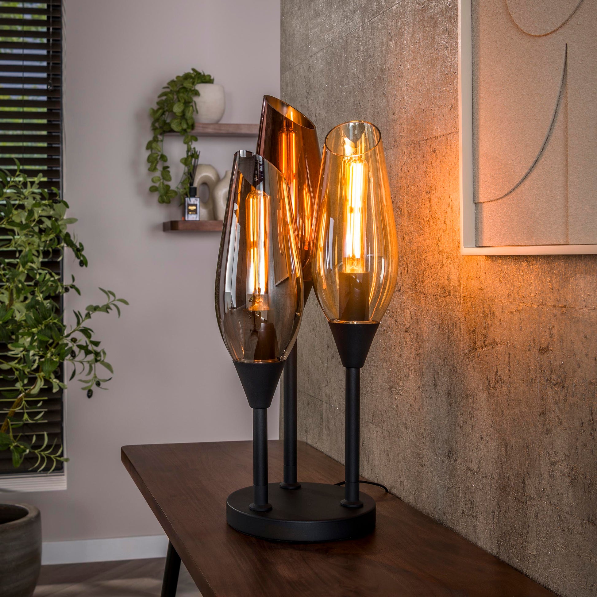 Tafellamp Cocoon 3-lichts / Zwart – afbeelding 1