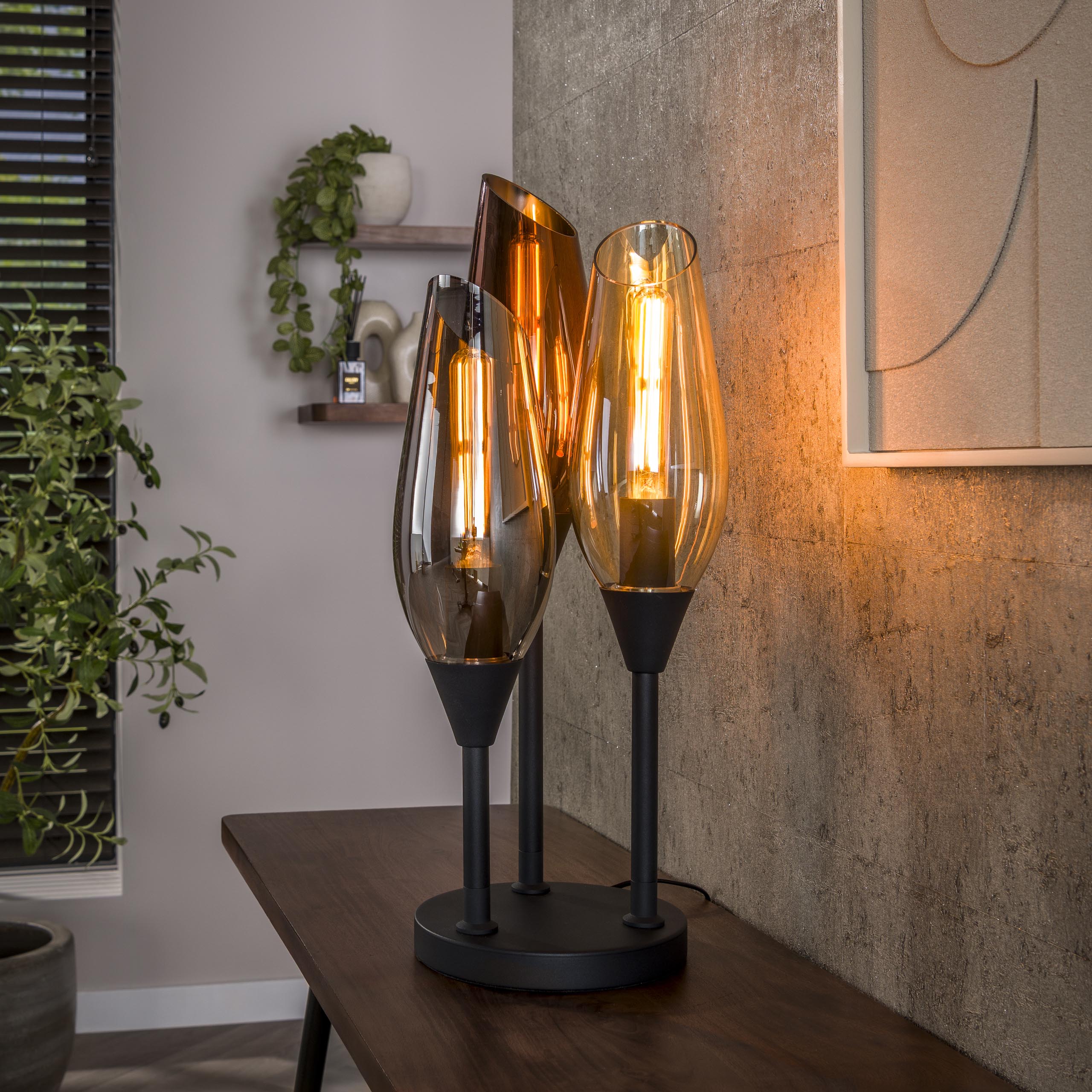 Tafellamp Cocoon 3-lichts / Zwart – afbeelding 1