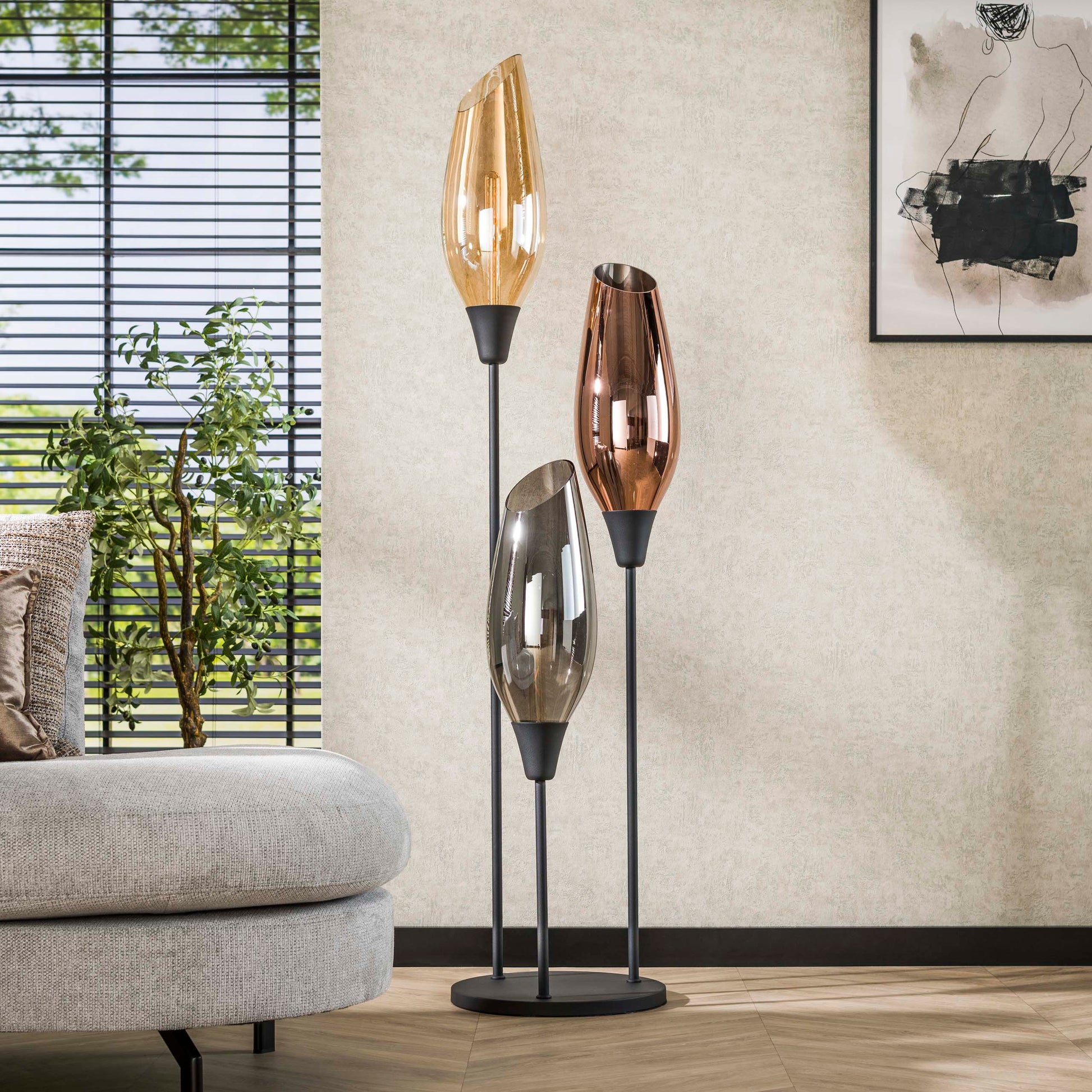 Vloerlamp Cocoon XL 3-lichts / Zwart – afbeelding 2