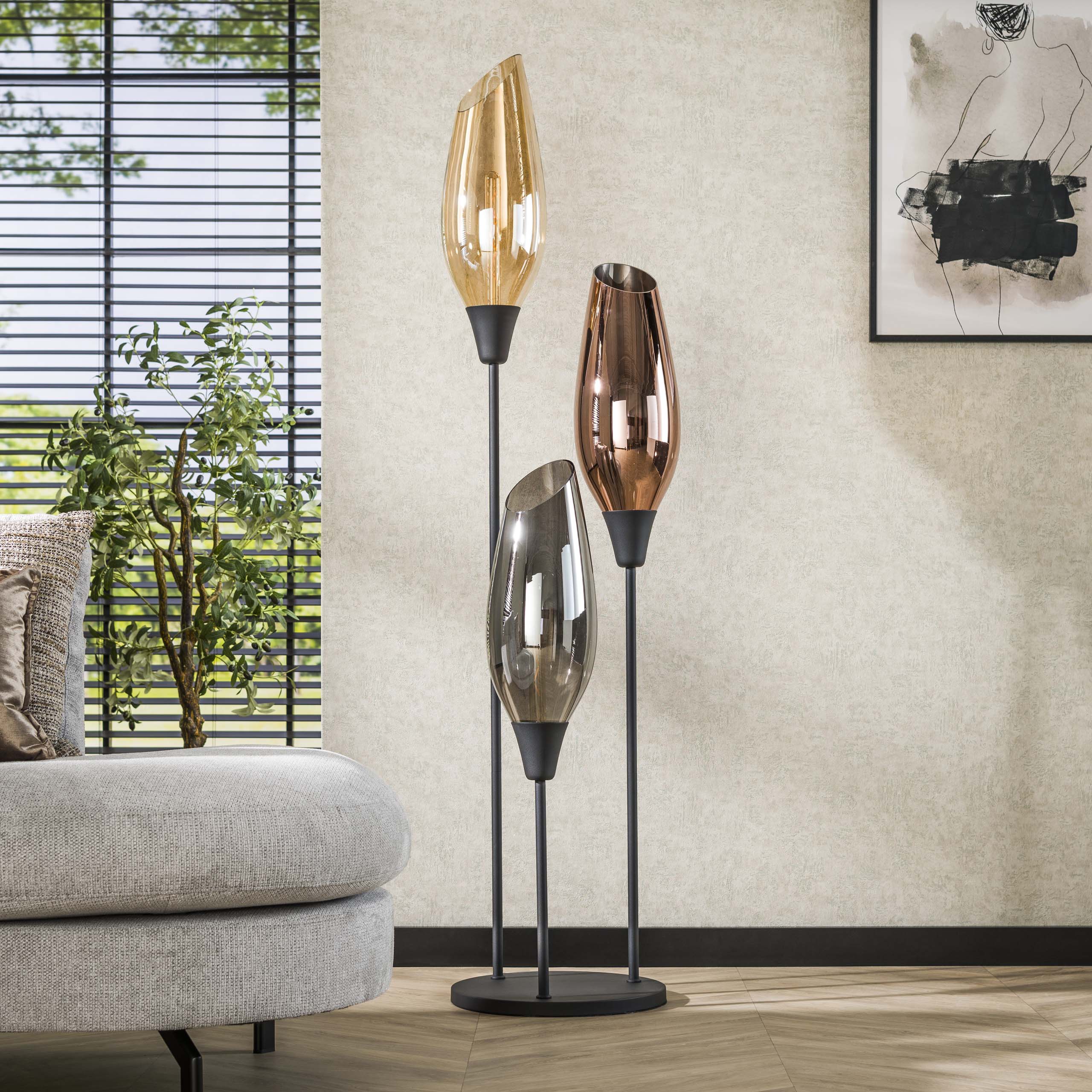 Vloerlamp Cocoon XL 3-lichts / Zwart – afbeelding 2
