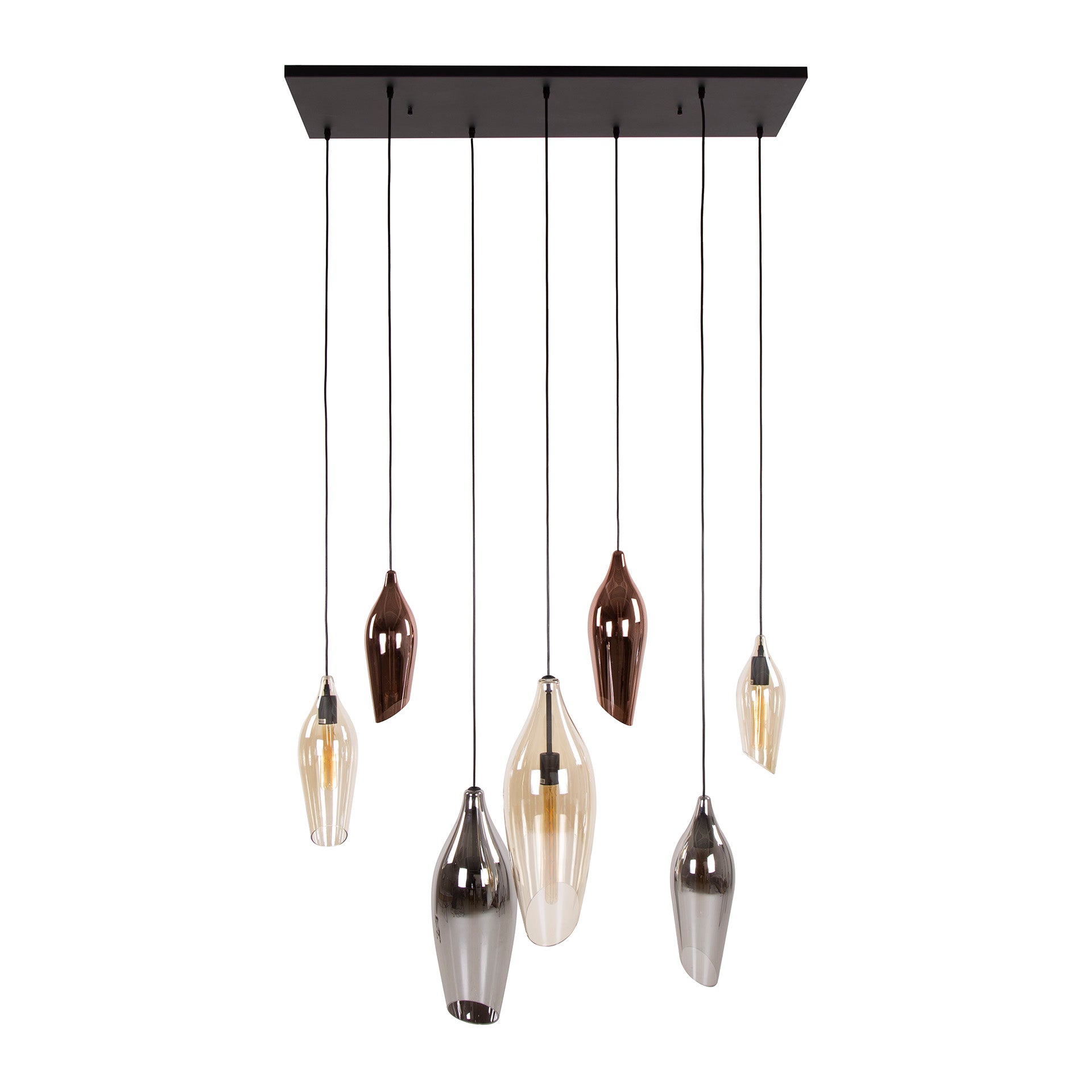 Hanglamp Cocoon 4+3-lichts / Zwart – afbeelding 4