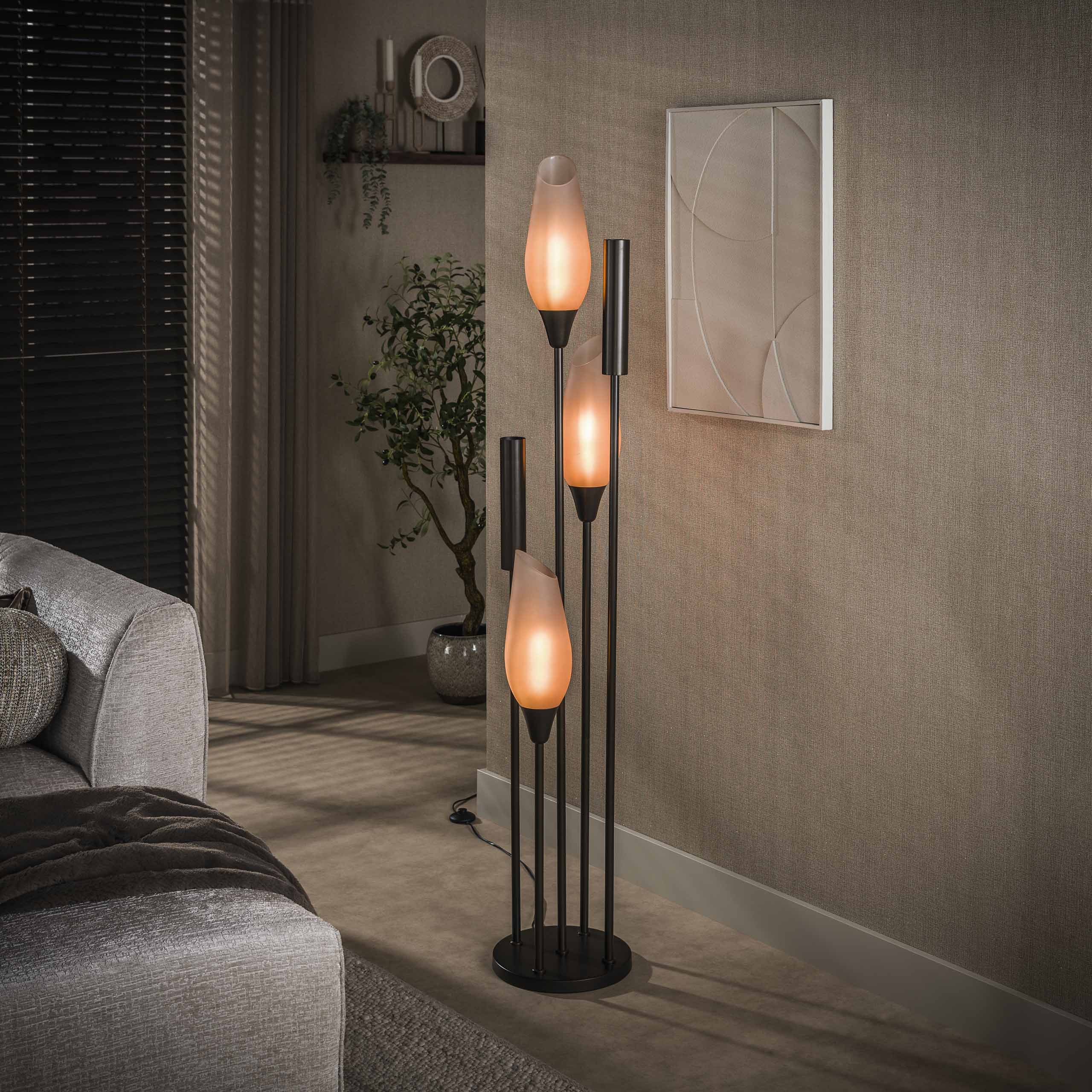 Vloerlamp Cocoon 5-lichts / Sienna bruin-frosted – afbeelding 2