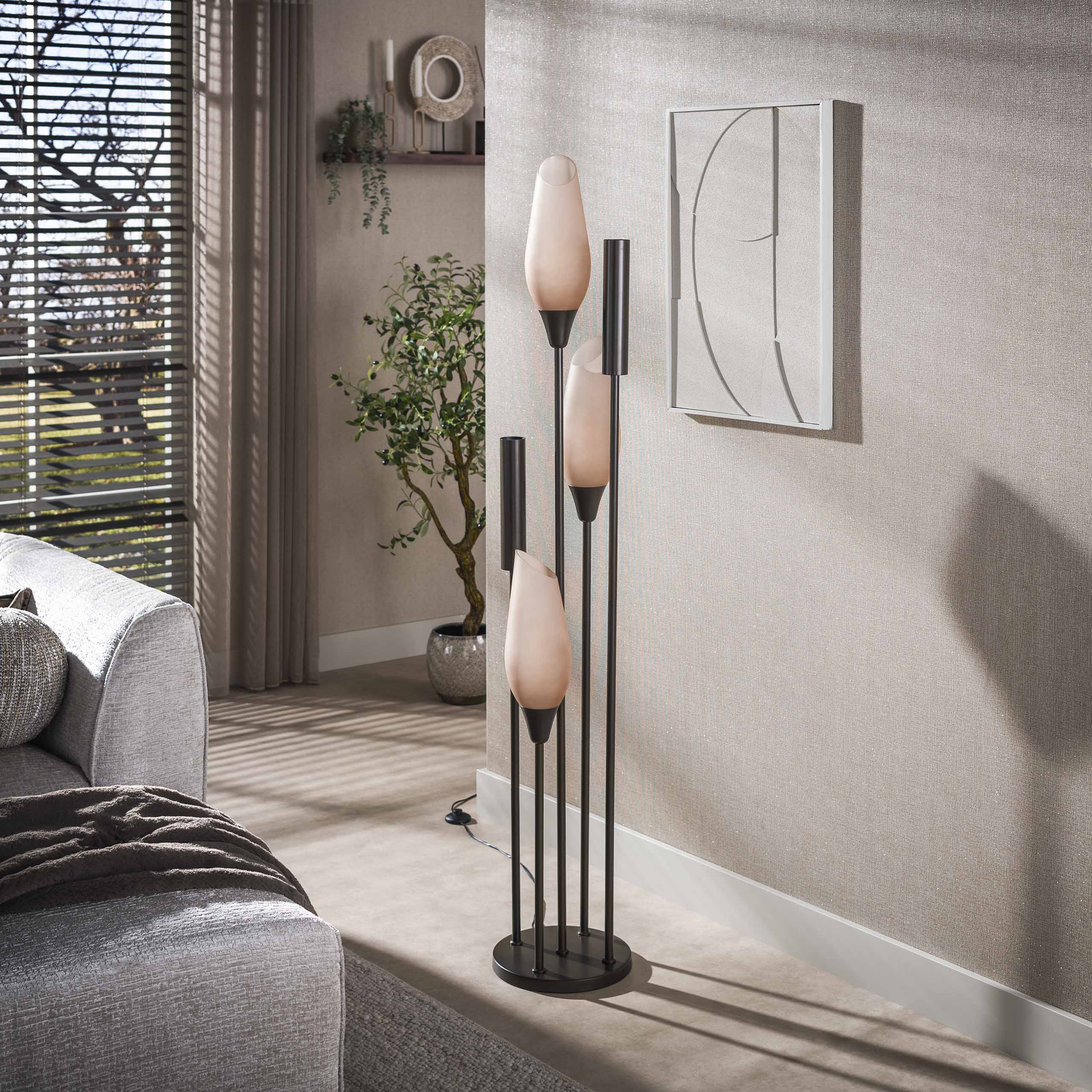 Vloerlamp Cocoon 5-lichts / Sienna bruin-frosted – afbeelding 4