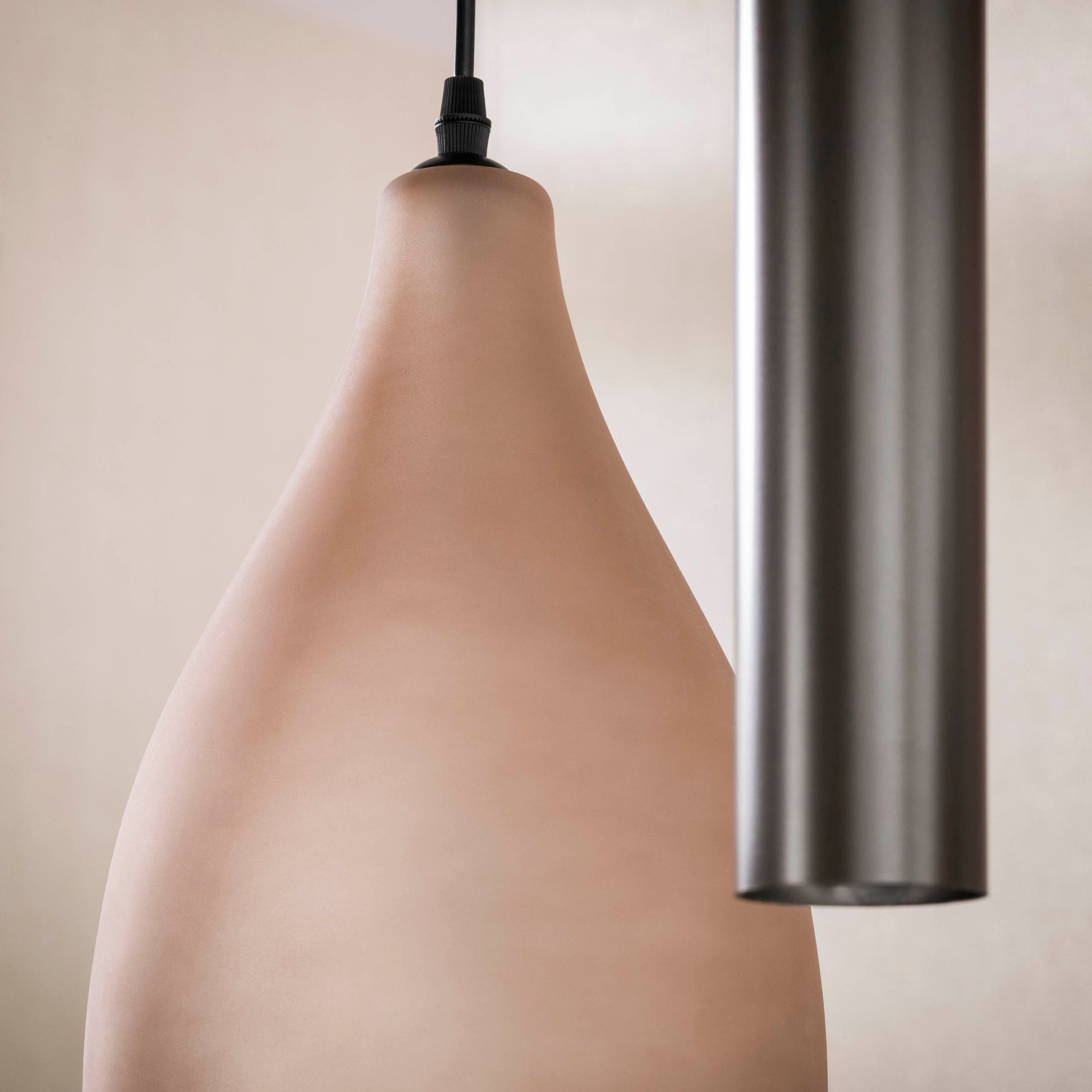 Hanglamp Cocoon pendel 4+3-lichts / Sienna bruin-frosted – afbeelding 3