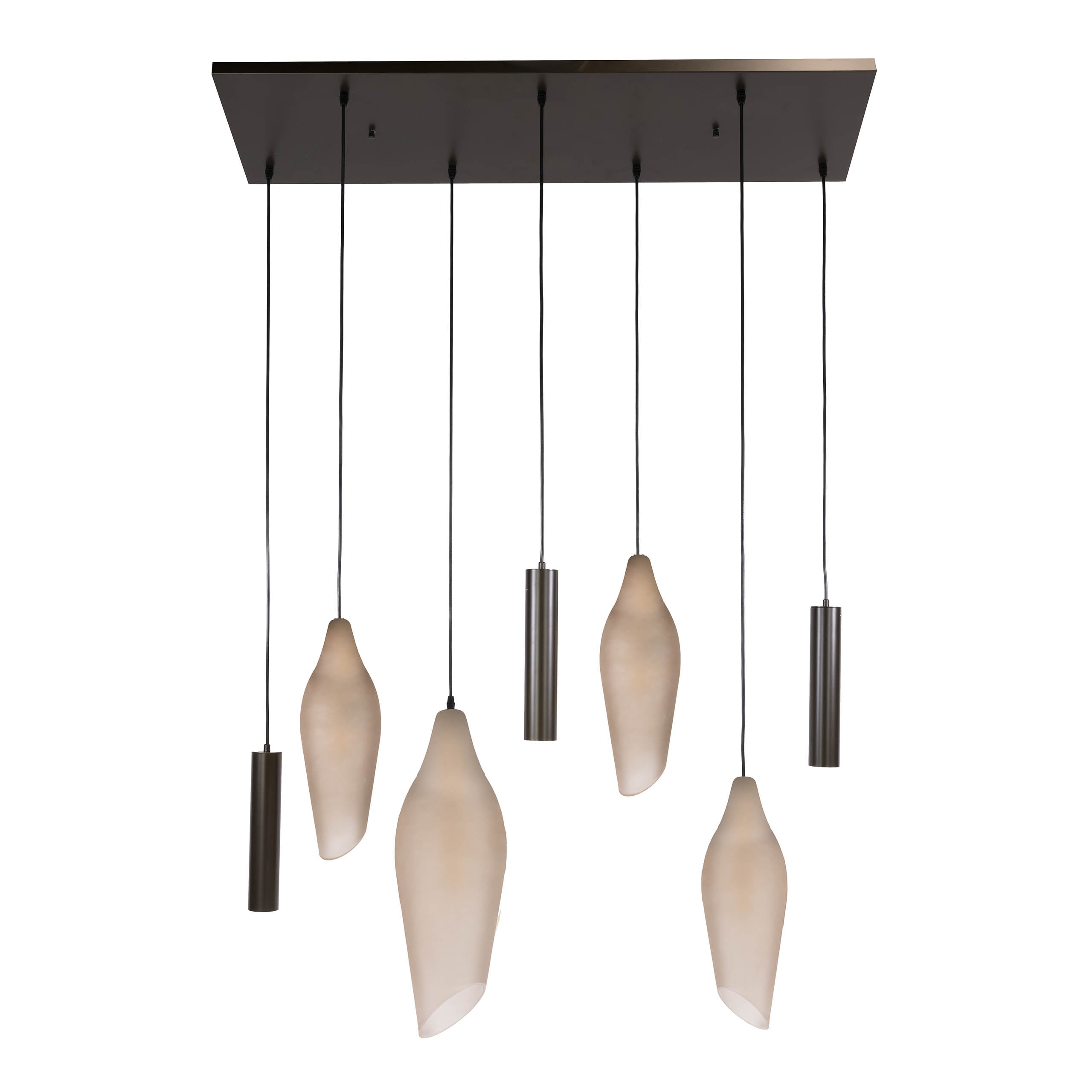 Hanglamp Cocoon pendel 4+3-lichts / Sienna bruin-frosted – afbeelding 4