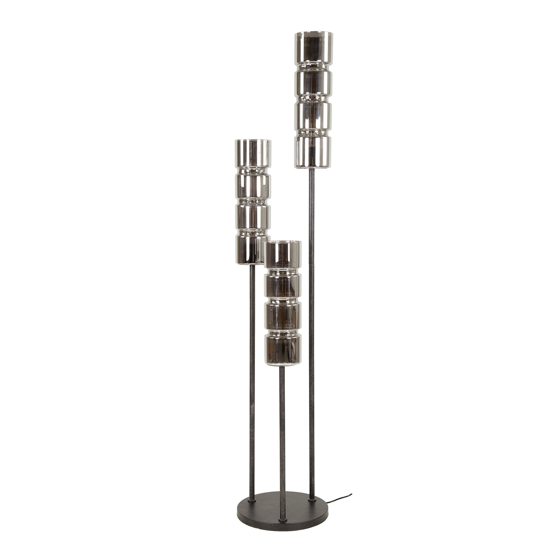 Vloerlamp Cylinder Glass getrapt 3-lichts / Artic zwart – afbeelding 4