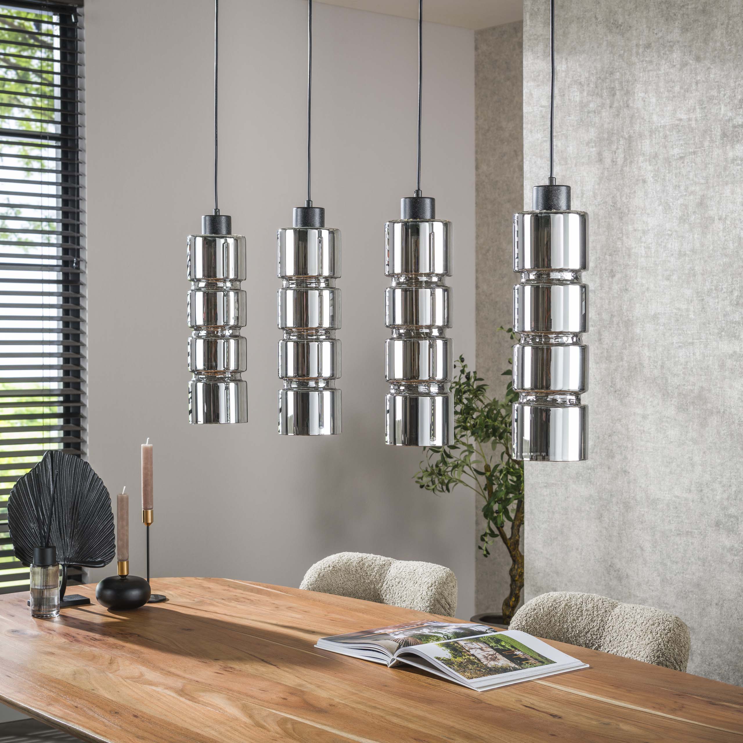 Hanglamp Cylinder Glass 4-lichts / Artic zwart – afbeelding 2