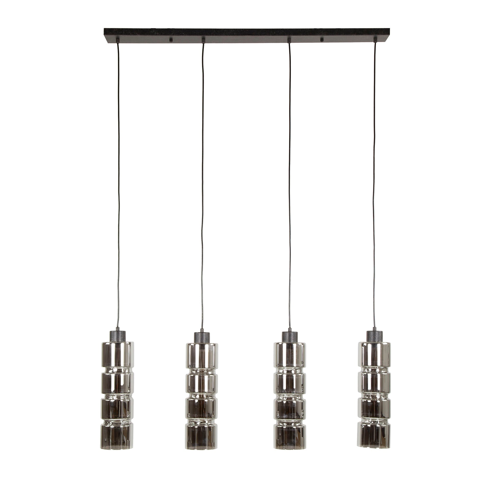 Hanglamp Cylinder Glass 4-lichts / Artic zwart – afbeelding 3