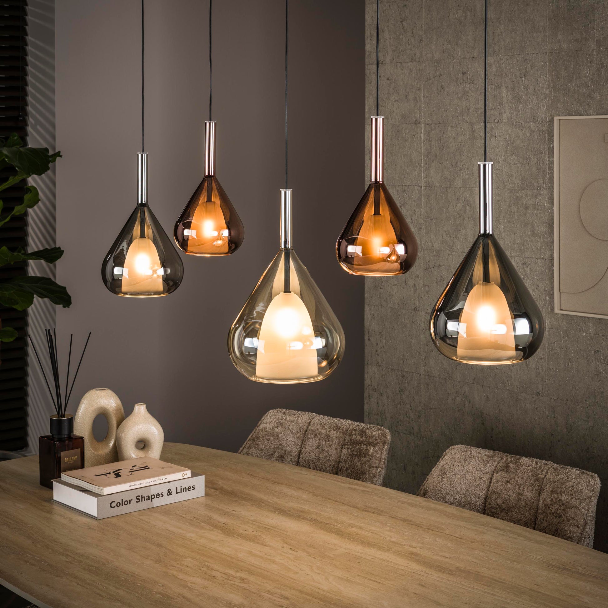 Hanglamp Wings 5-lichts / Zwart – afbeelding 1
