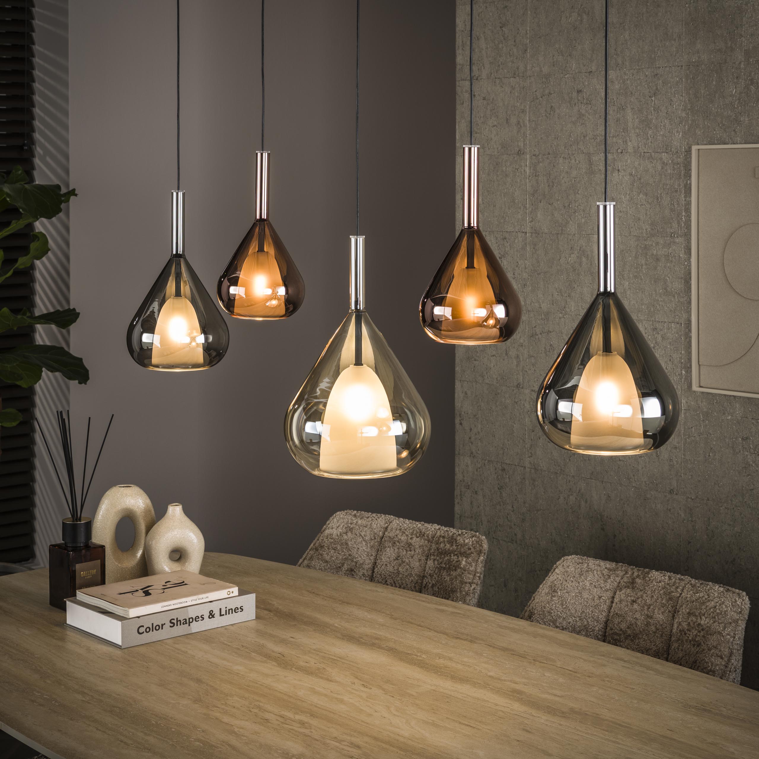 Hanglamp Wings 5-lichts / Zwart – afbeelding 1