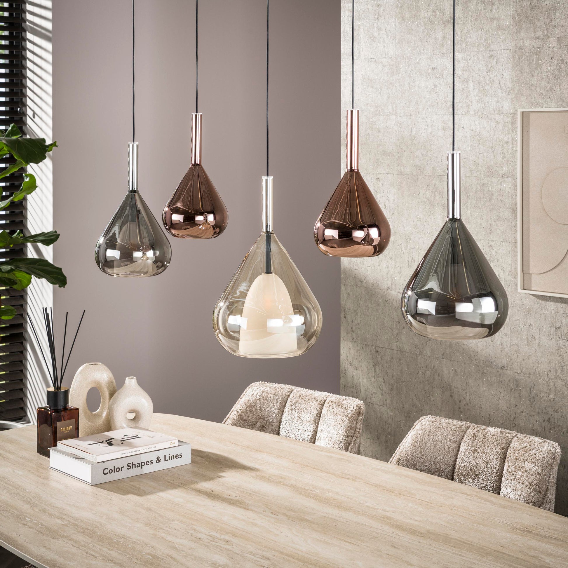 Hanglamp Wings 5-lichts / Zwart – afbeelding 2