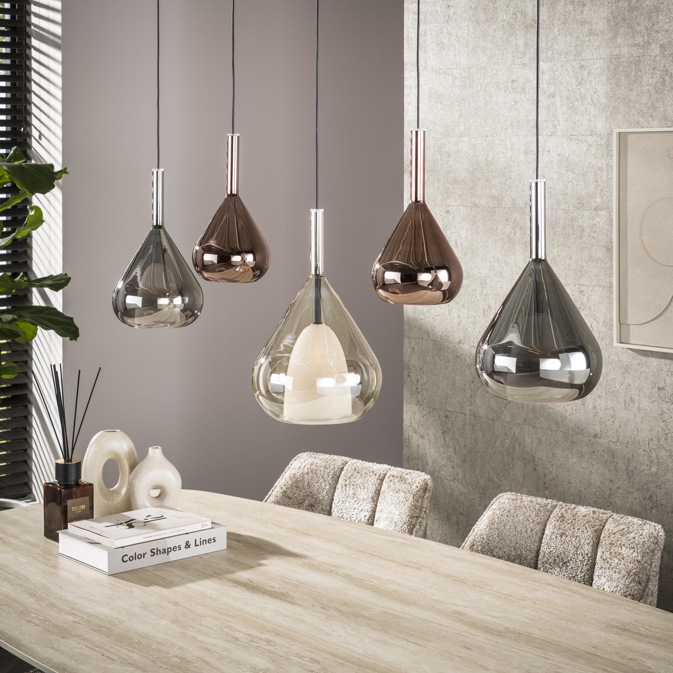 Hanglamp Wings 5-lichts / Zwart – afbeelding 2