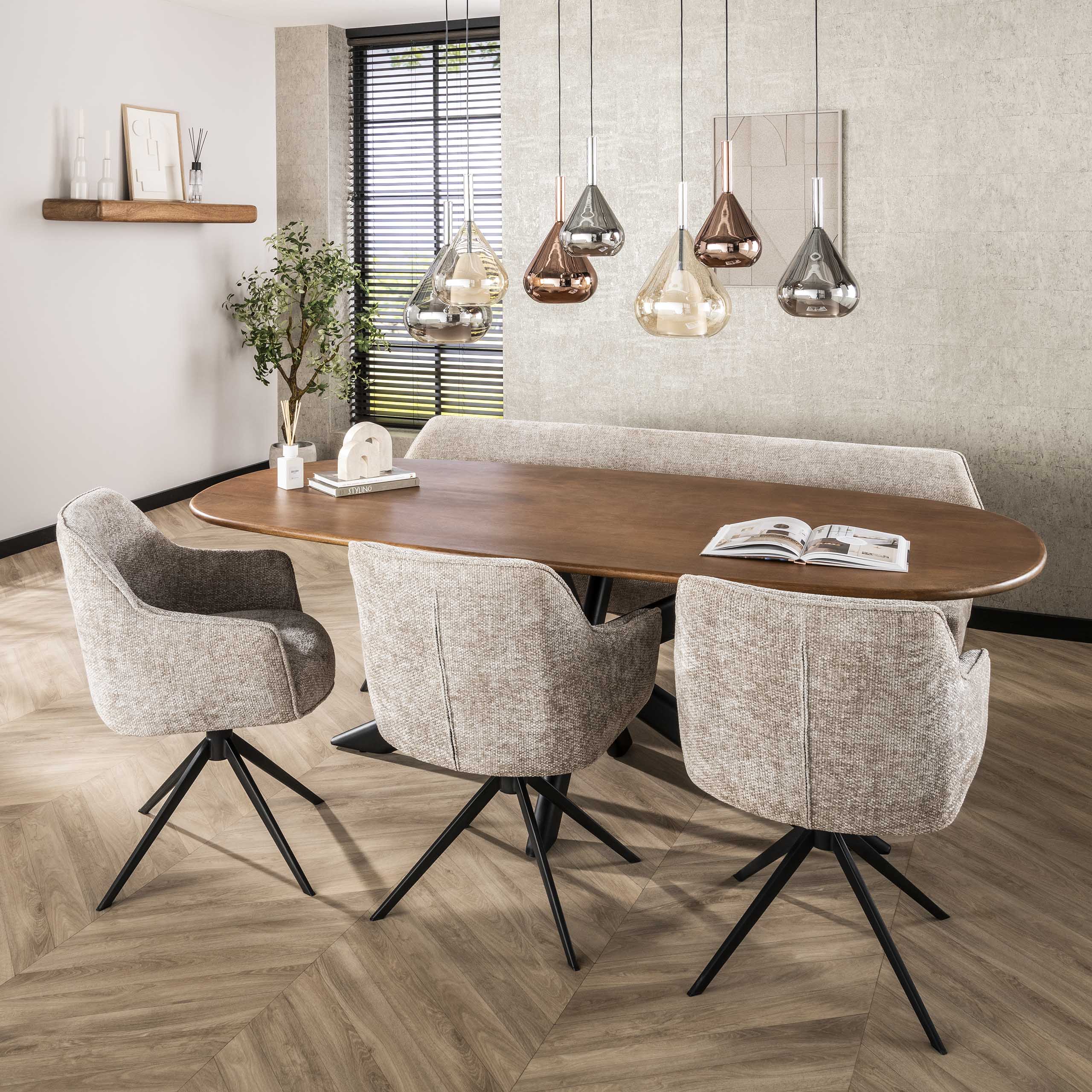 Hanglamp Wings 4+3-lichts / Zwart – afbeelding 5