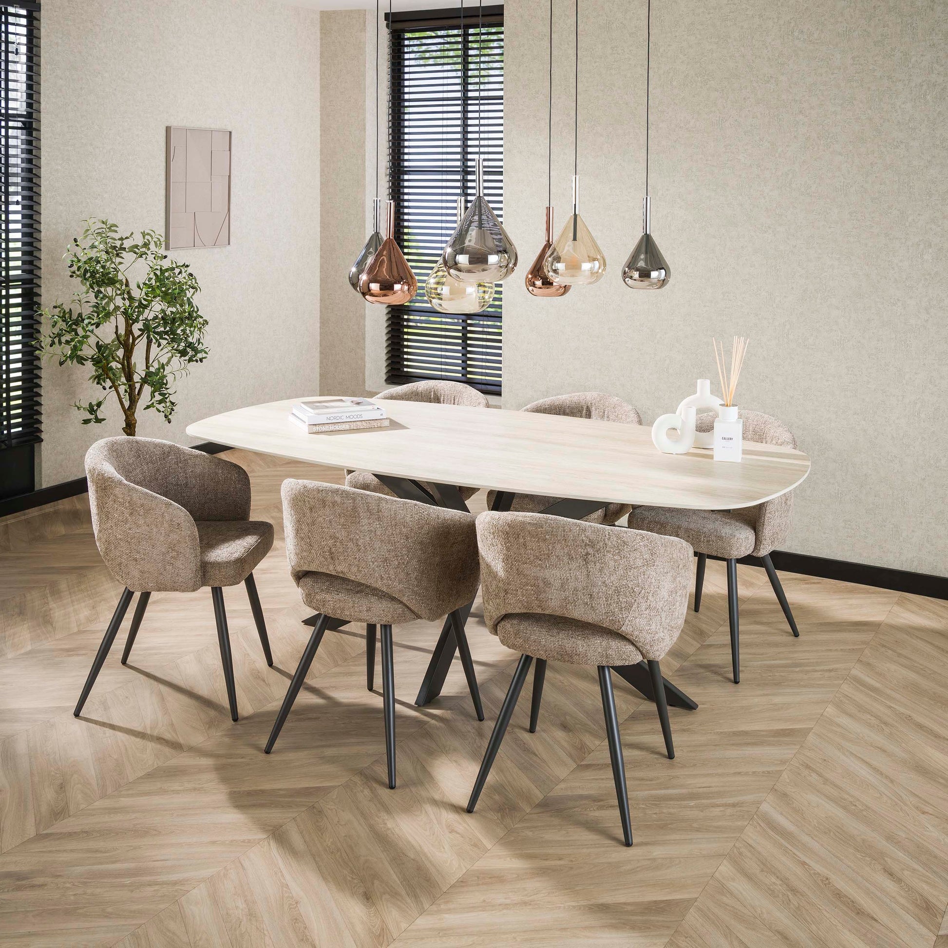 Hanglamp Wings 4+3-lichts / Zwart – afbeelding 6