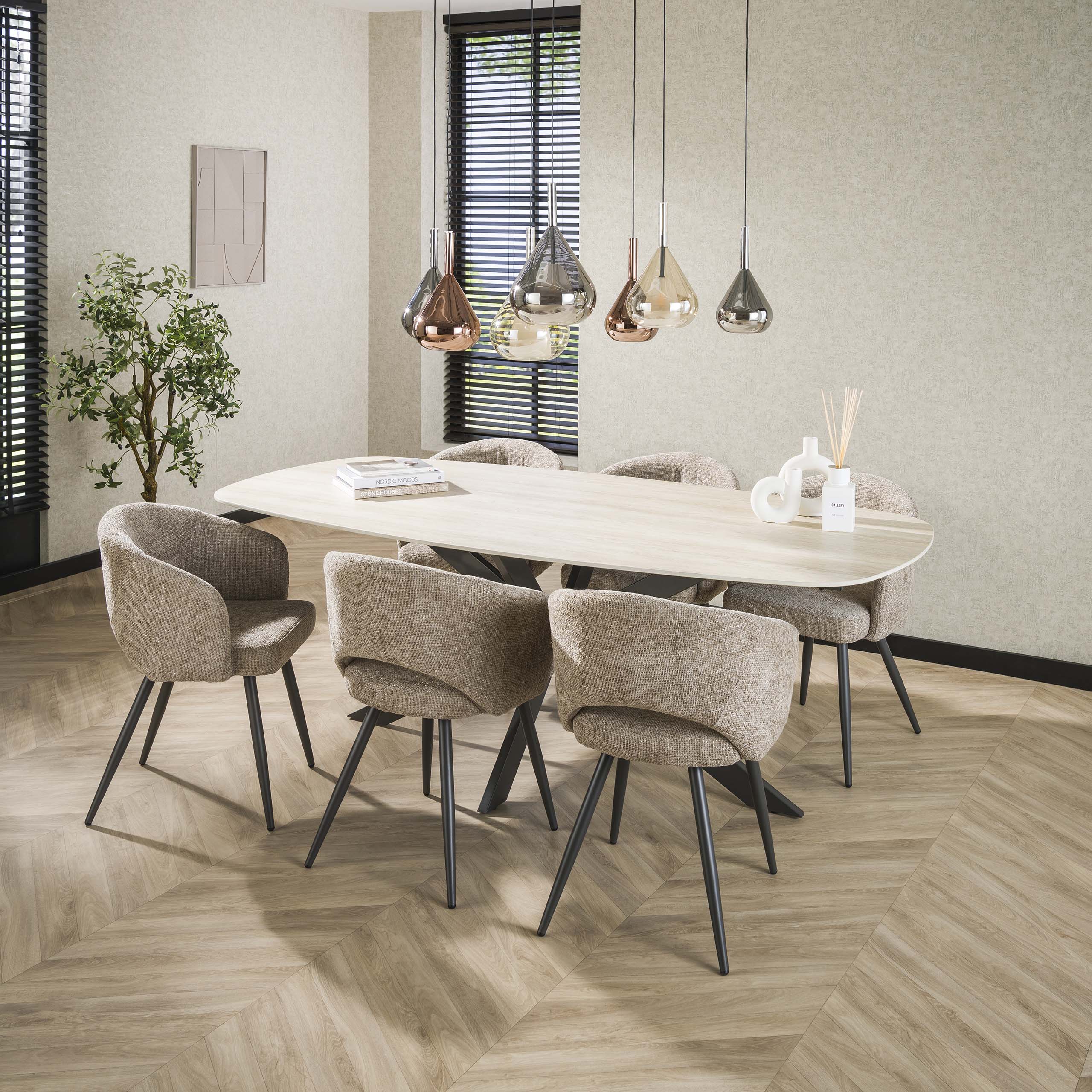 Hanglamp Wings 4+3-lichts / Zwart – afbeelding 6