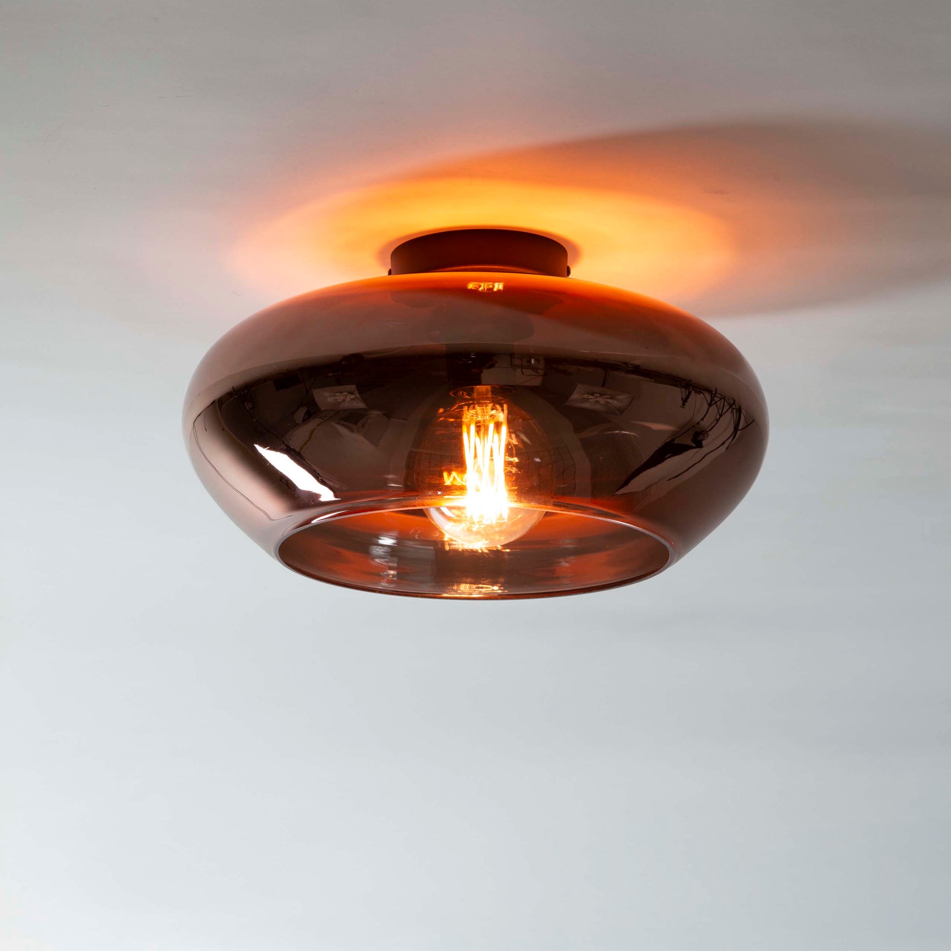 Plafondlamp Elevate 1-lichts / Koper glas – afbeelding 1