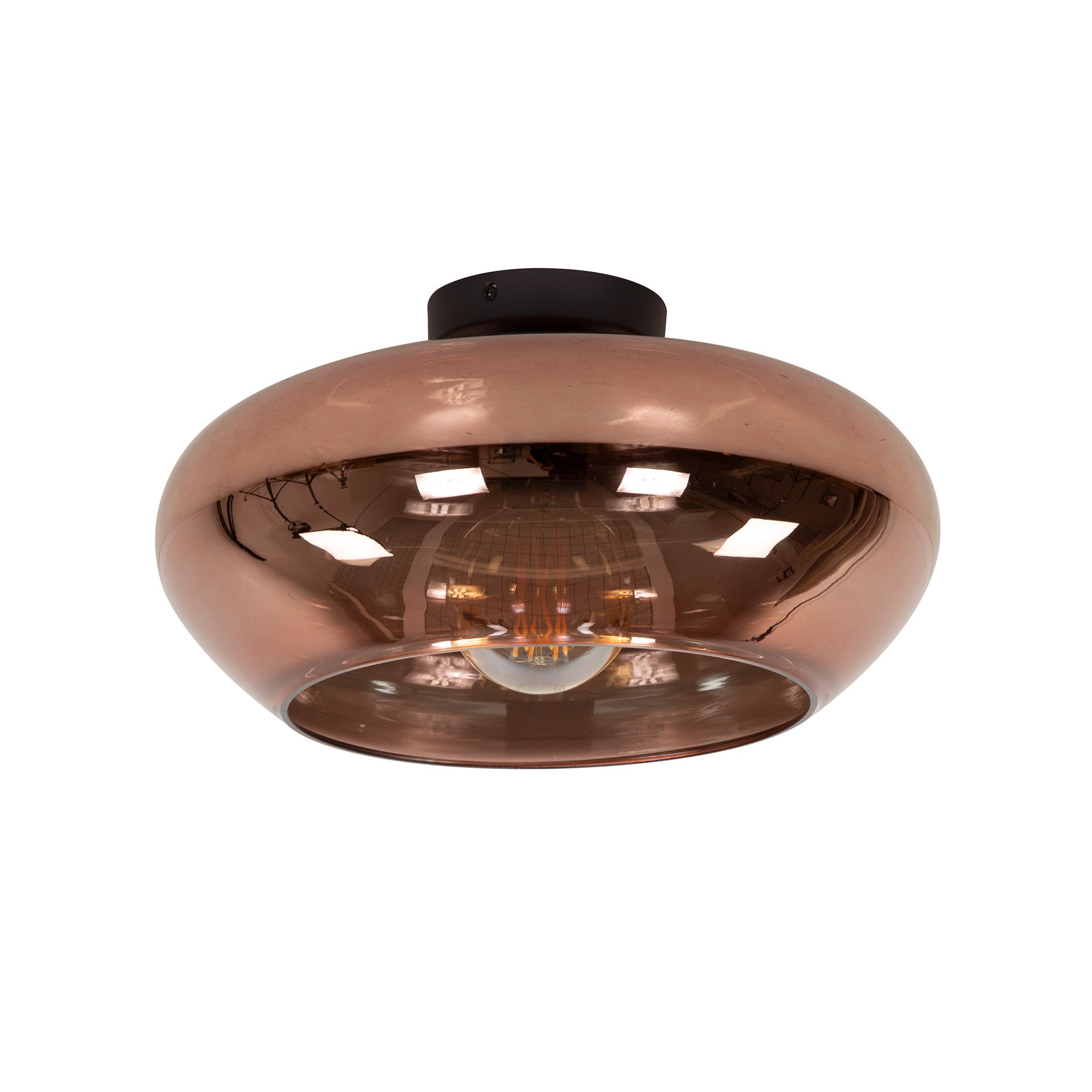 Plafondlamp Elevate 1-lichts / Koper glas – afbeelding 2