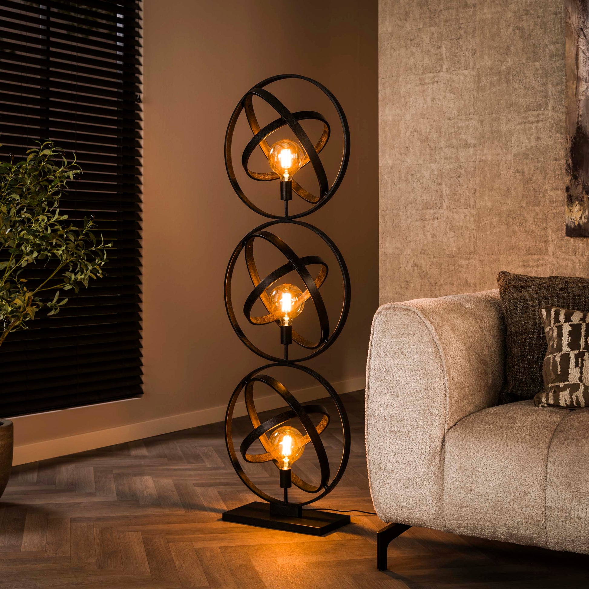 Vloerlamp Galaxy 3-lichts / Artic zwart – afbeelding 1