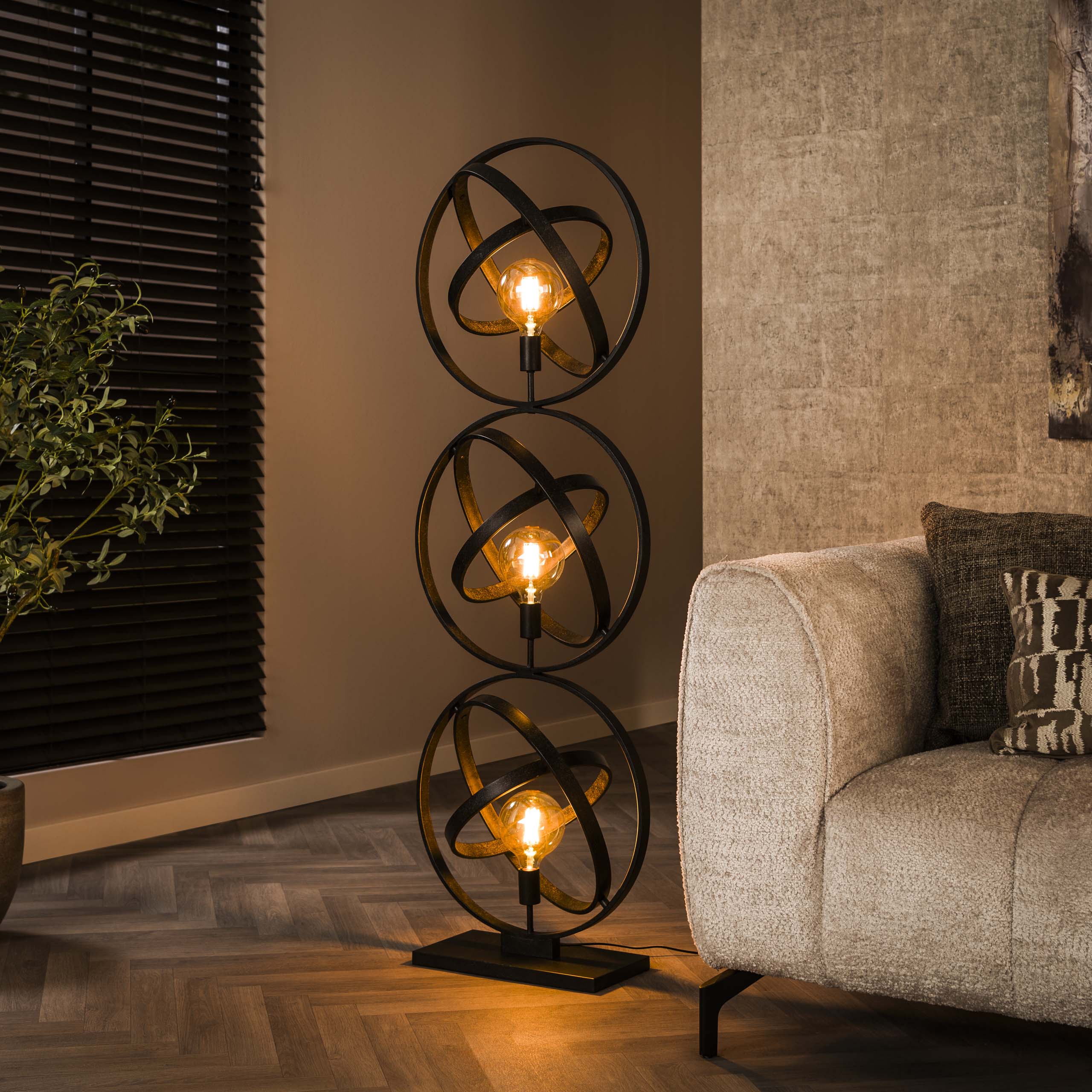 Vloerlamp Galaxy 3-lichts / Artic zwart – afbeelding 1