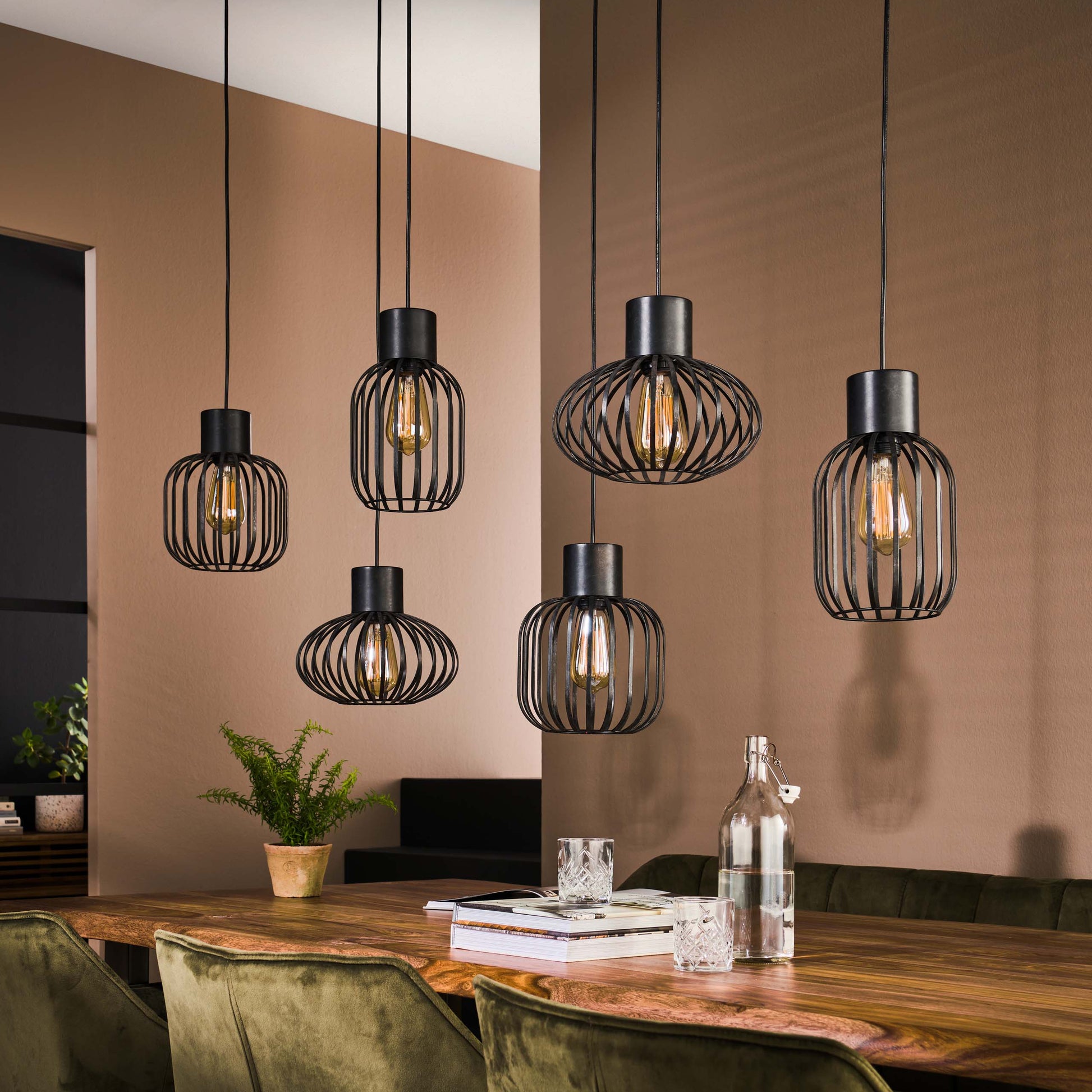 Hanglamp Mix Metal 3+3-lichts / Charcoal – afbeelding 2