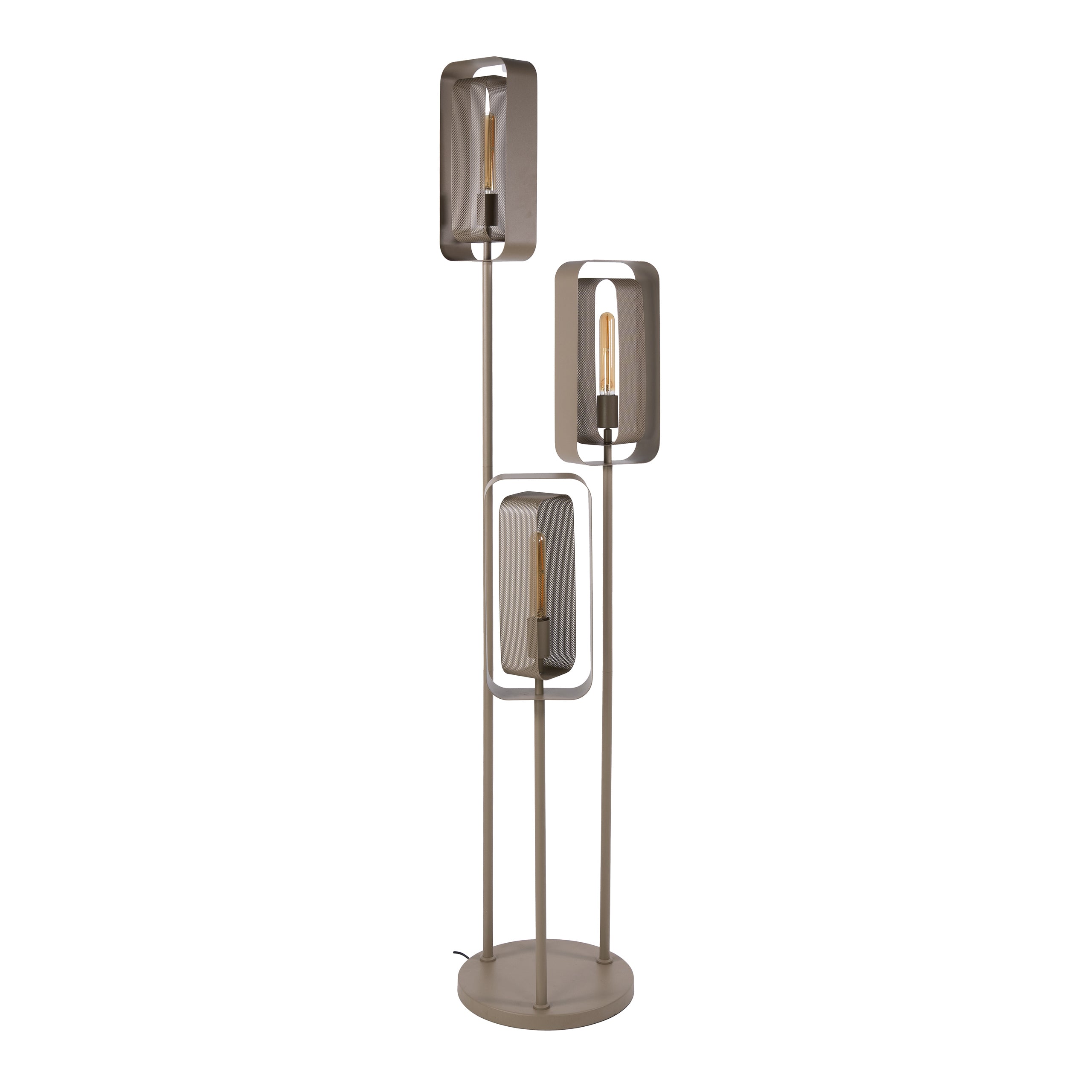 Vloerlamp Mesh Rotate getrapt 3-lichts / Beige – afbeelding 4