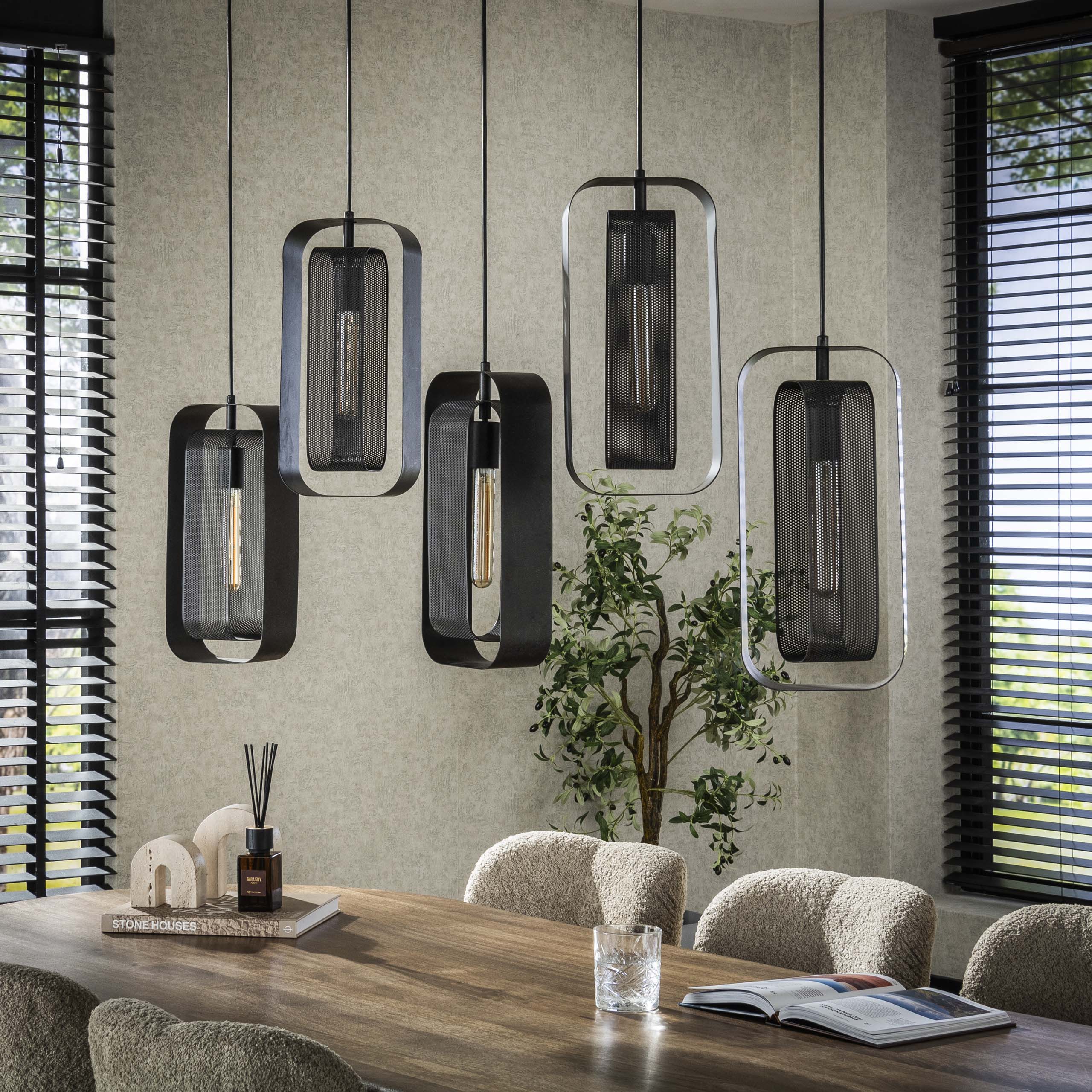 Hanglamp Mesh Rotate 5-lichts / Artic zwart – afbeelding 2