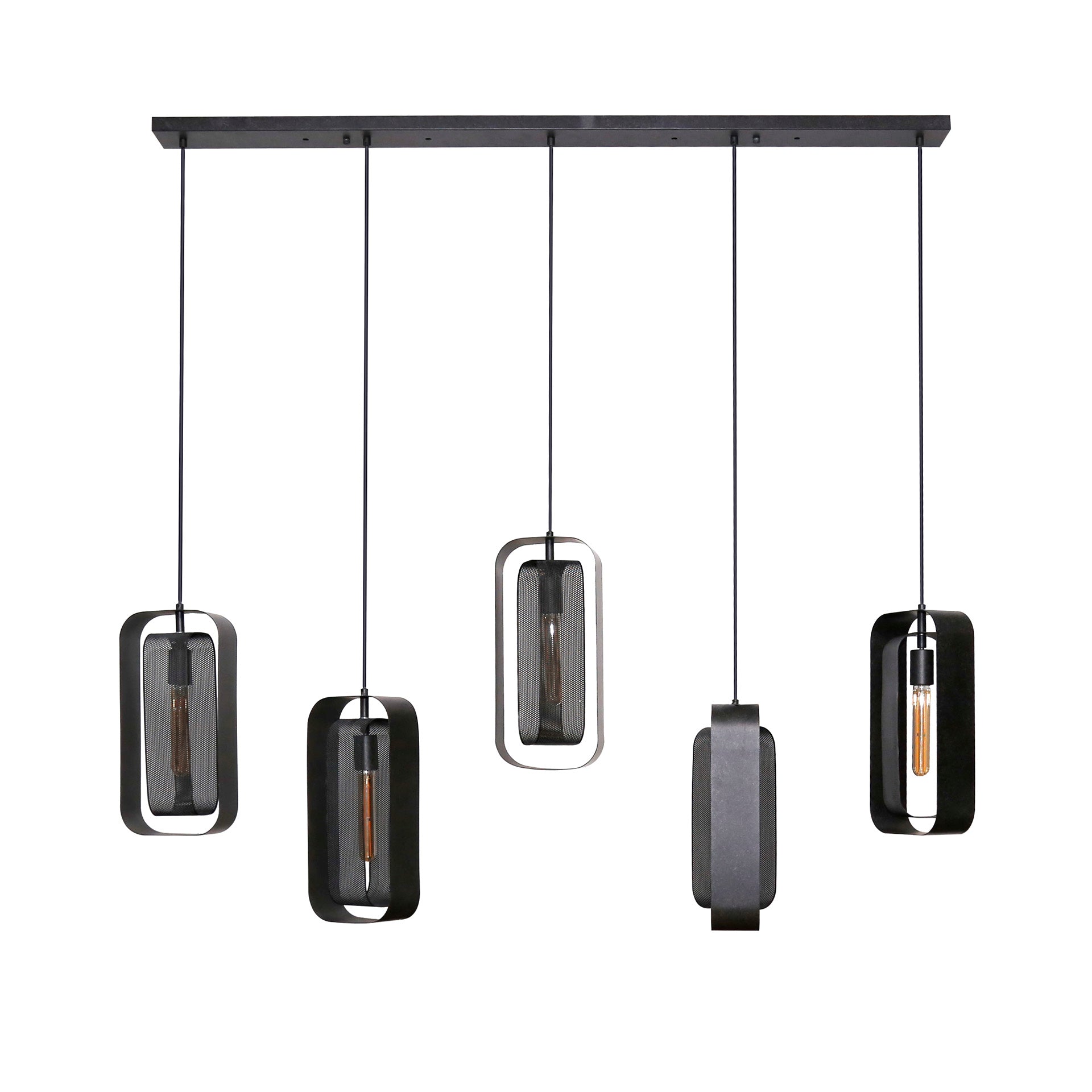 Hanglamp Mesh Rotate 5-lichts / Artic zwart – afbeelding 3