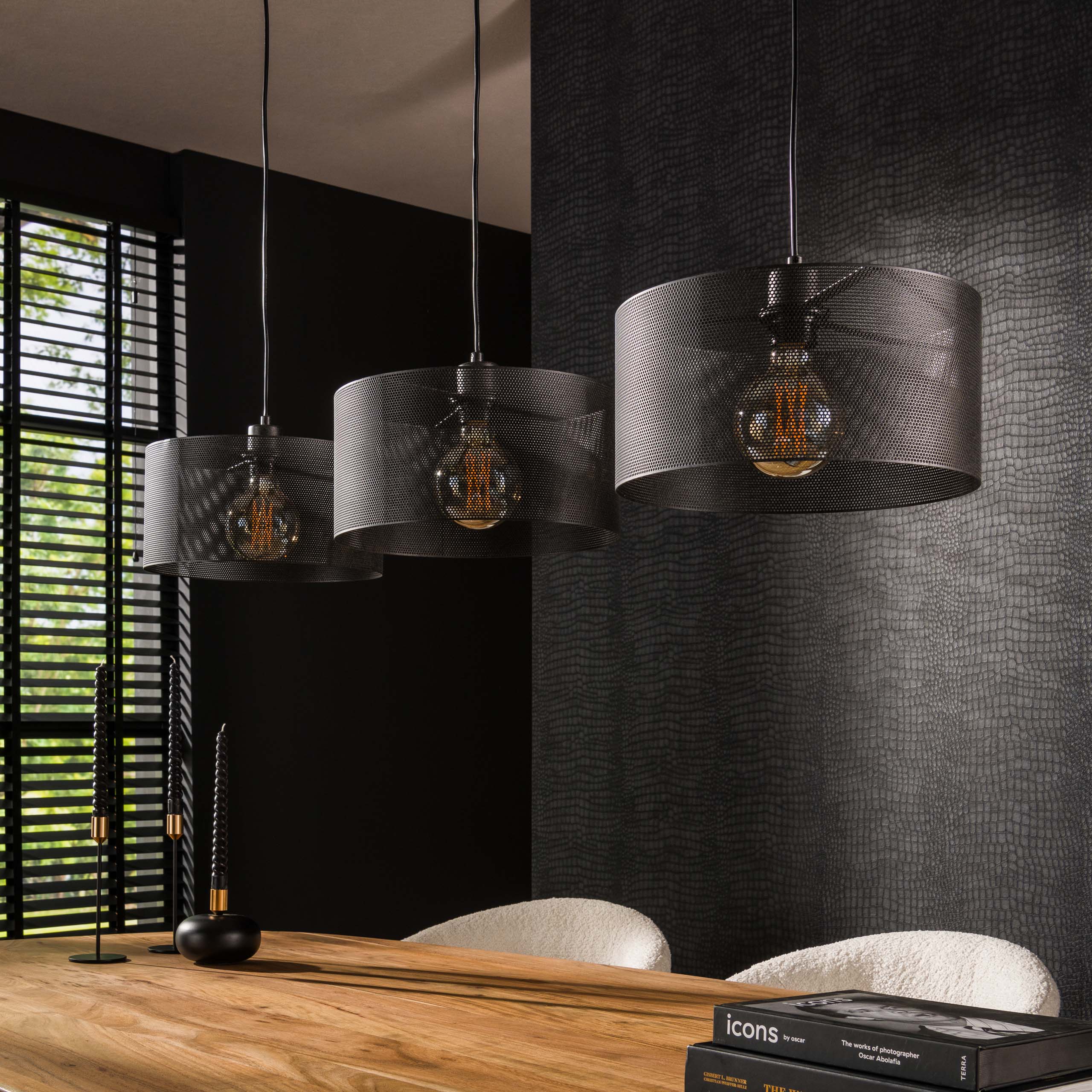 Hanglamp Mesh Round 3-lichts / Artic zwart – afbeelding 2