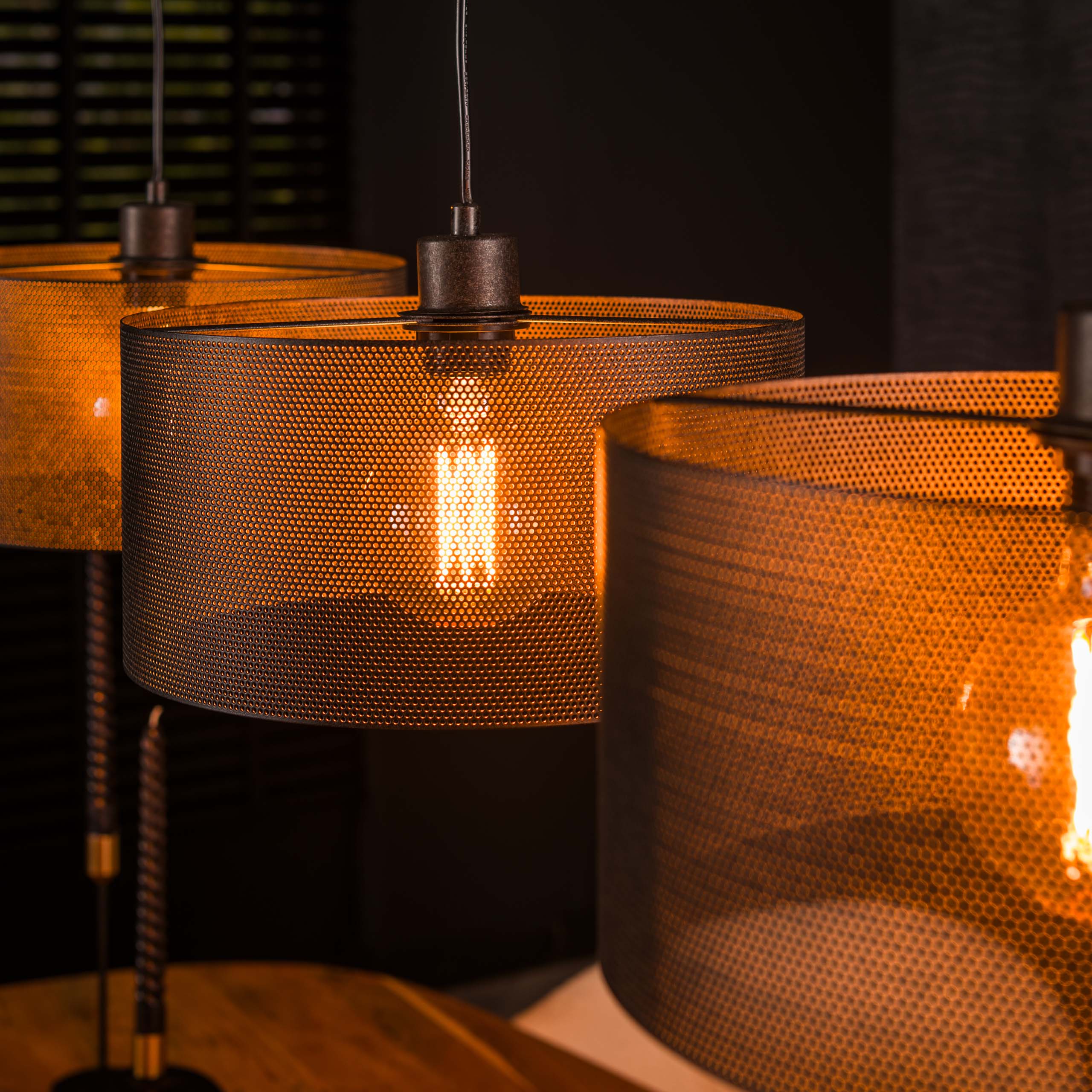 Hanglamp Mesh Round 3-lichts / Artic zwart – afbeelding 3