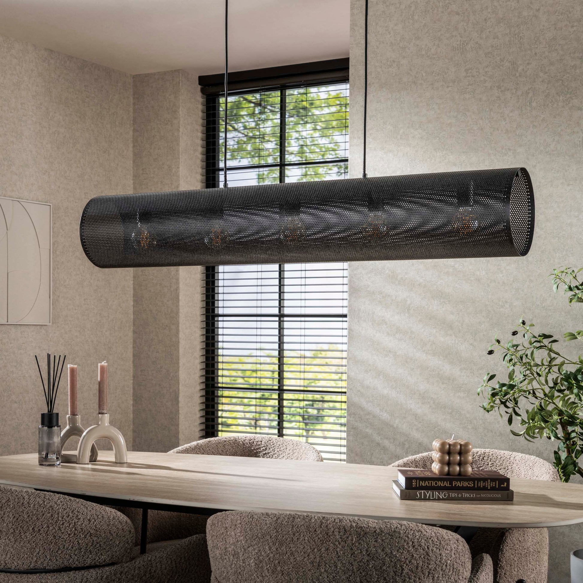 Hanglamp Tubon Mesh 5-lichts / Artic zwart – afbeelding 2