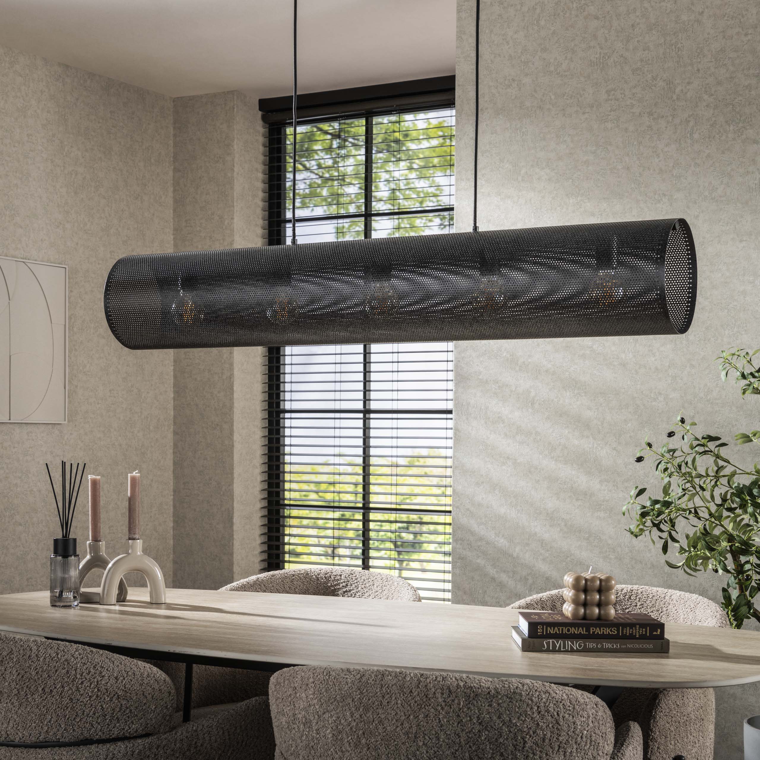 Hanglamp Tubon Mesh 5-lichts / Artic zwart – afbeelding 2