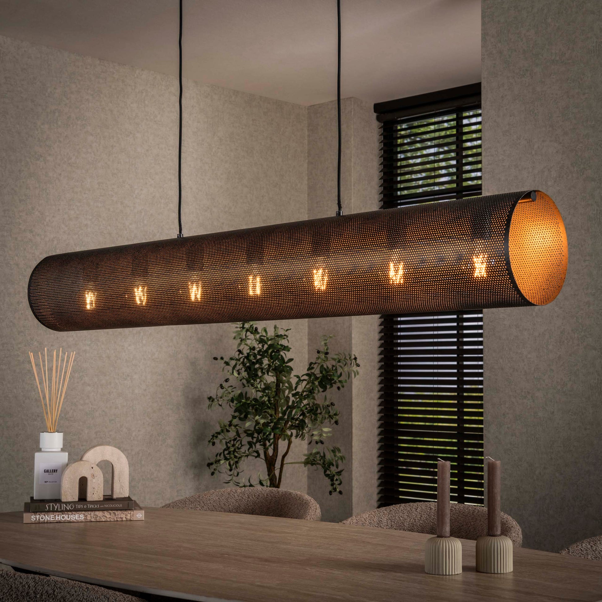 Hanglamp Tubon Mesh 7L / Artic zwart – afbeelding 1